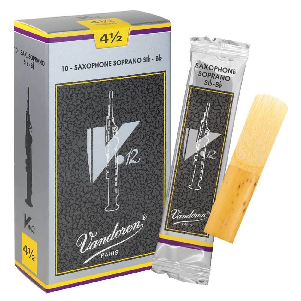 Vandoren SR6045 Soprano Sax V.12 Reeds Strength 4.5; Box of 10