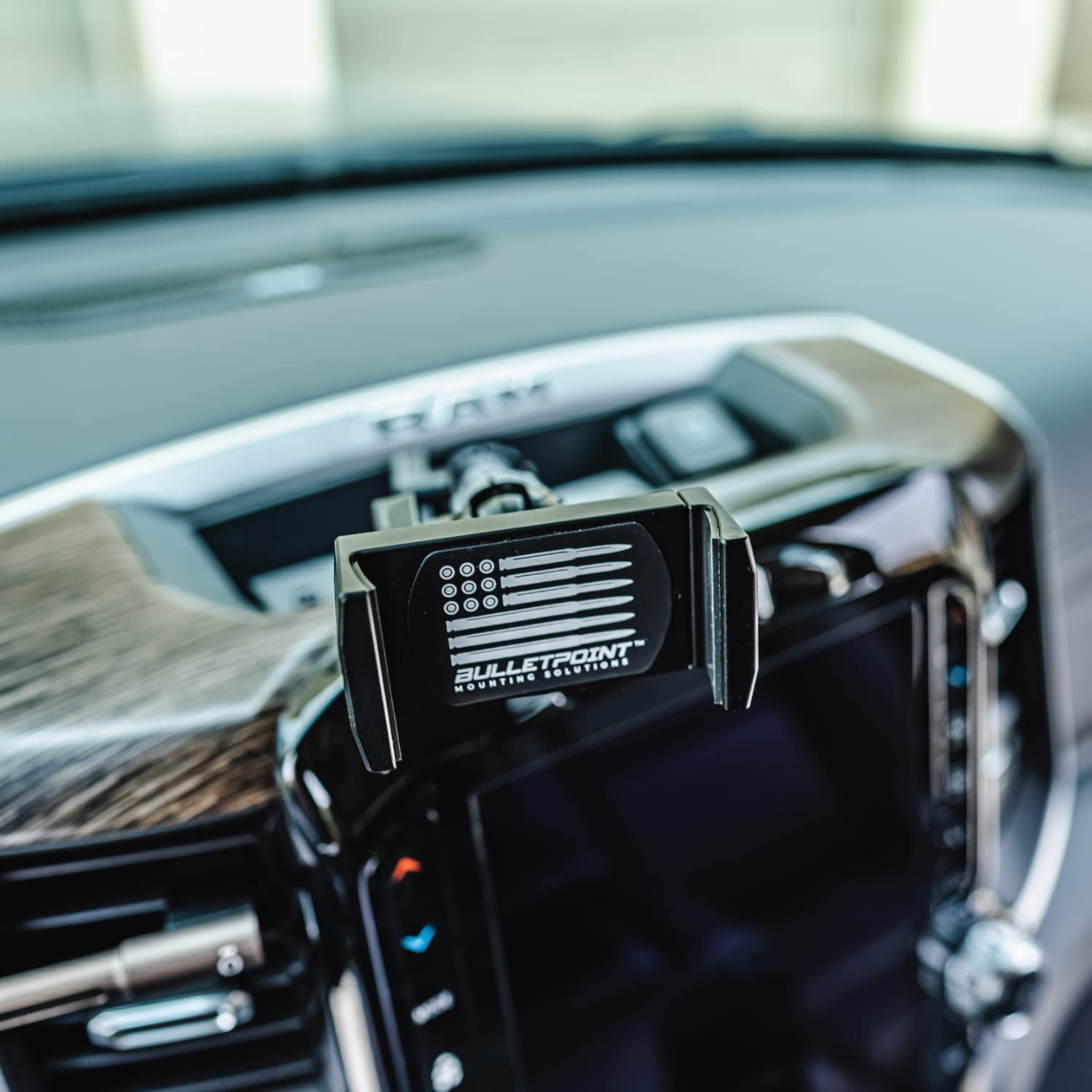 Bulletpoint Dash Cell Phone Holder For Ram Truck (2019+ 1500, 2500, 3500 And Trx) With 20Mm Single Ball Mount - Compatible With