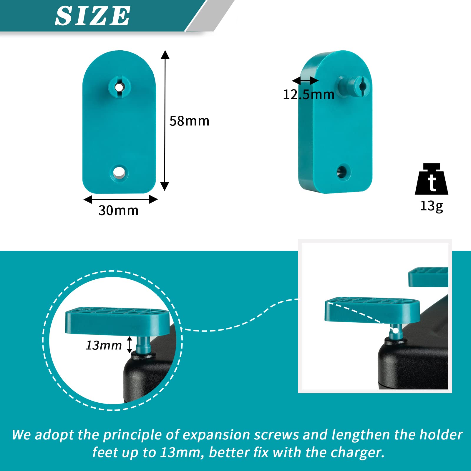 2 Pack Makita Charger Holder, Charger Mount For Makita Dc18Rc Dc18Rd Dc18Ra Dc18Rf Dc18Sc Dcb18Sd Dc18Sf Chargers(Single & Doubl