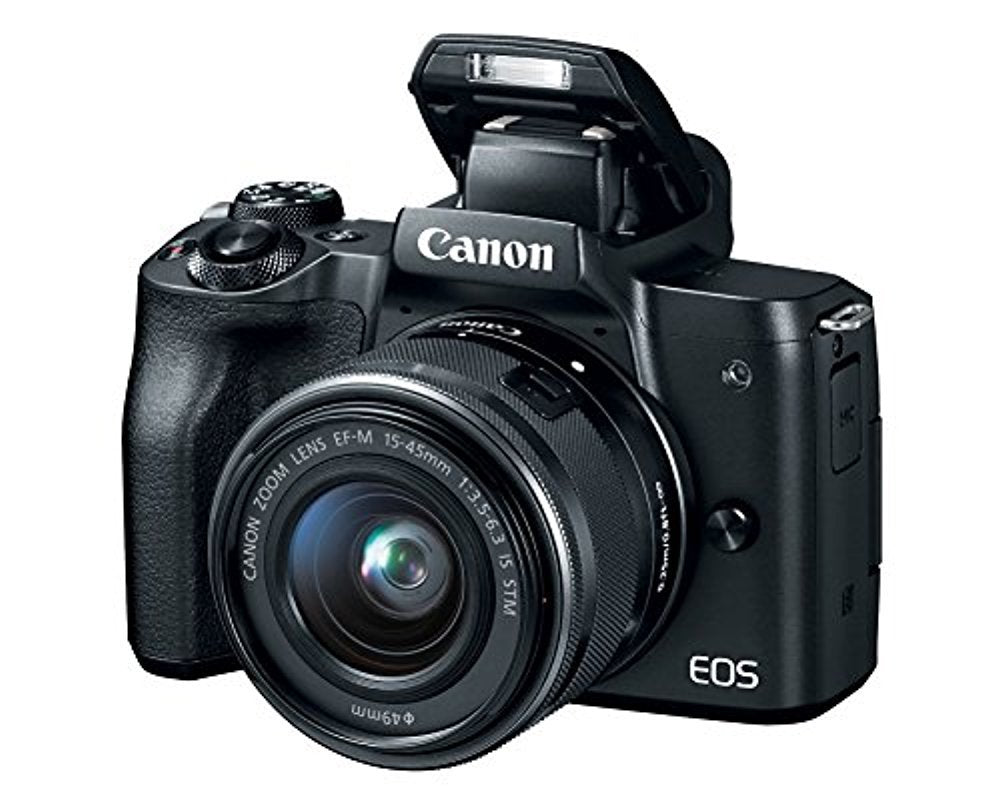 Canon EOS M50 Mirrorless Vlogging Camera Kit with EF M 15 45mm Lens, Black