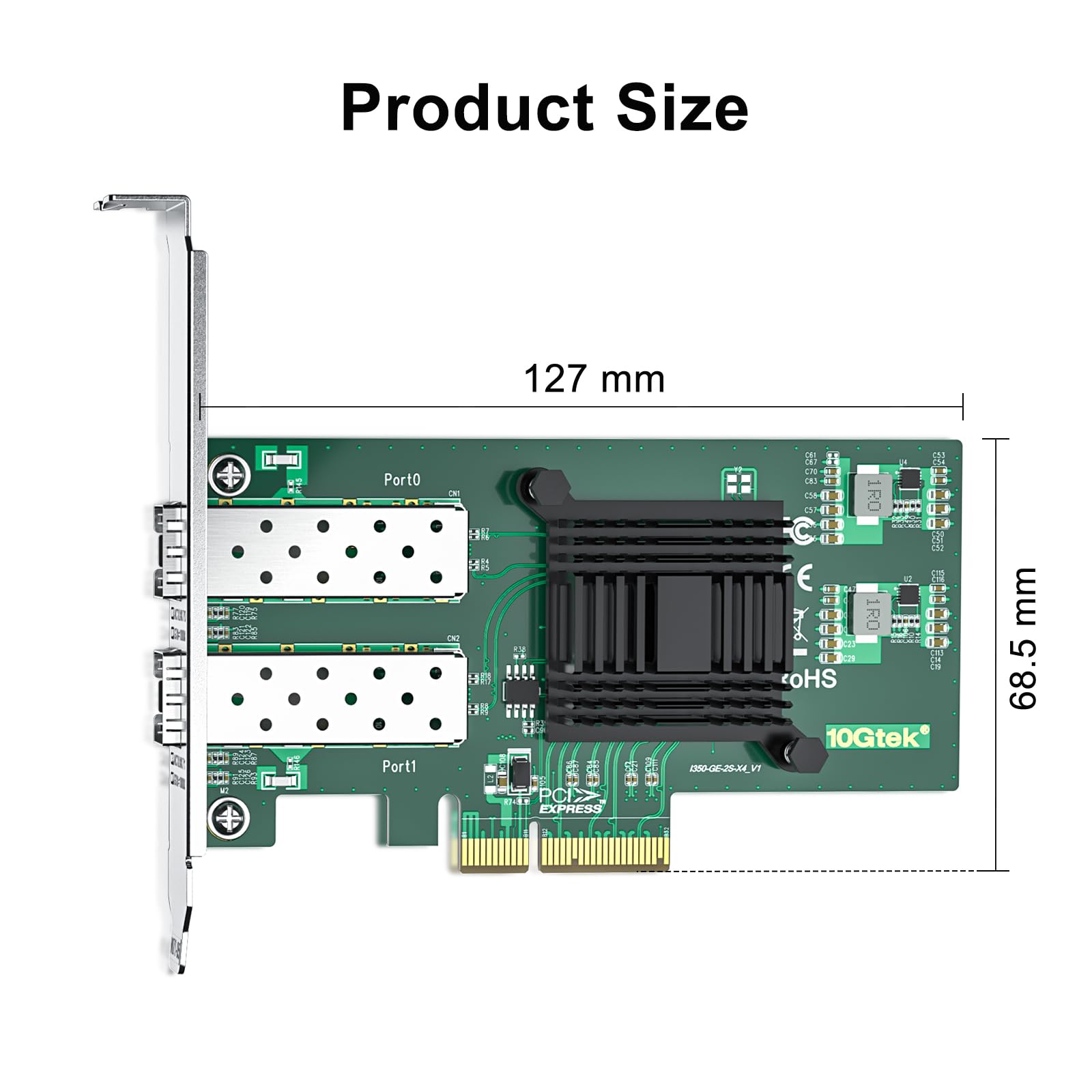 Gigabit Dual Nic With Intel I350 Am2 Chip, 1Gb Network Card Compare To Intel I350 F2 Nic, 2 Sfp Ports, Pci Express 2.1 X4, Ether