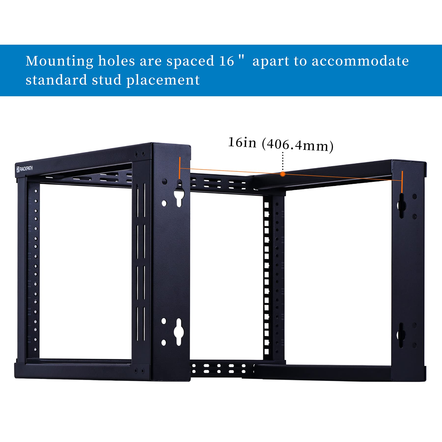 Rackpath 6U Wall Mount Rack Open Frame 19In Server Equipment Rack Heavy Duty   17In Depth