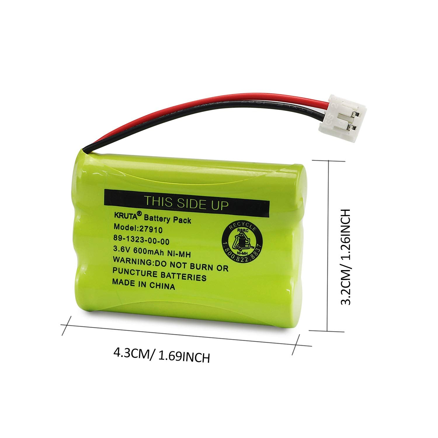 Kruta 27910 Cordless Telephone Battery Compatible With At&T 89 1323 00 0 Motorola Sd 7501 Radioshack 23 959 23 894 Ni Mh 3.6V(Pack 2)