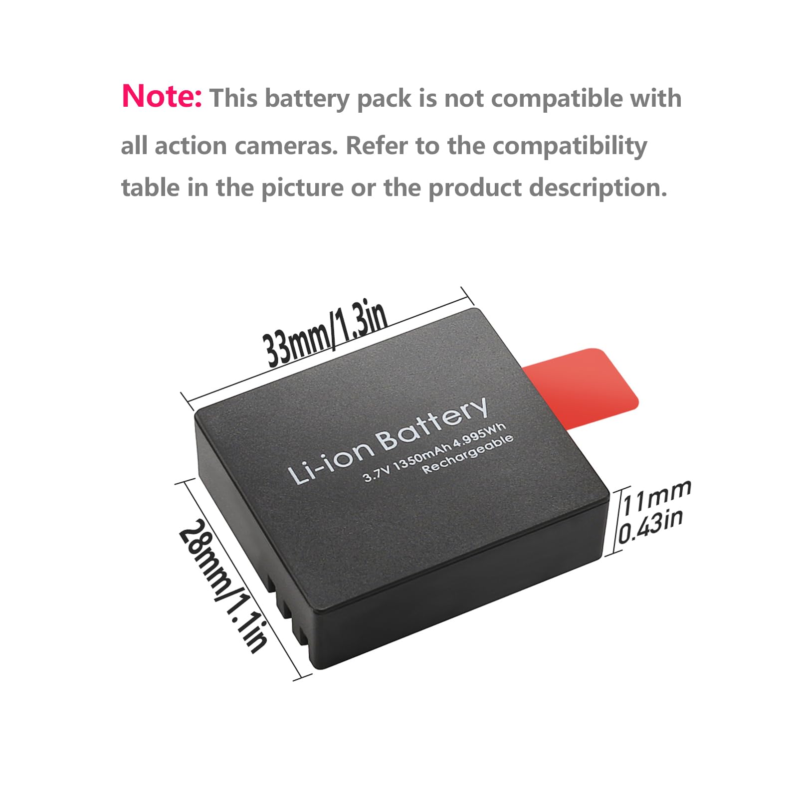 Action Camera Battery Pack, 1350Mah Rechargeable Battery(3 Pack) With Usb Dual Charger For Sports Camera, Compatible With Akaso