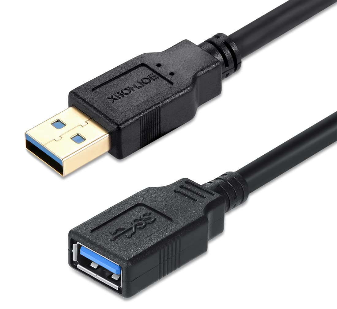 Xbohjoe Usb Extension Cable 6 Ft High Speed Usb 3.0 Extender Cable Type A Male To A Female Data Transfer 5Gbps For Mouse Extende