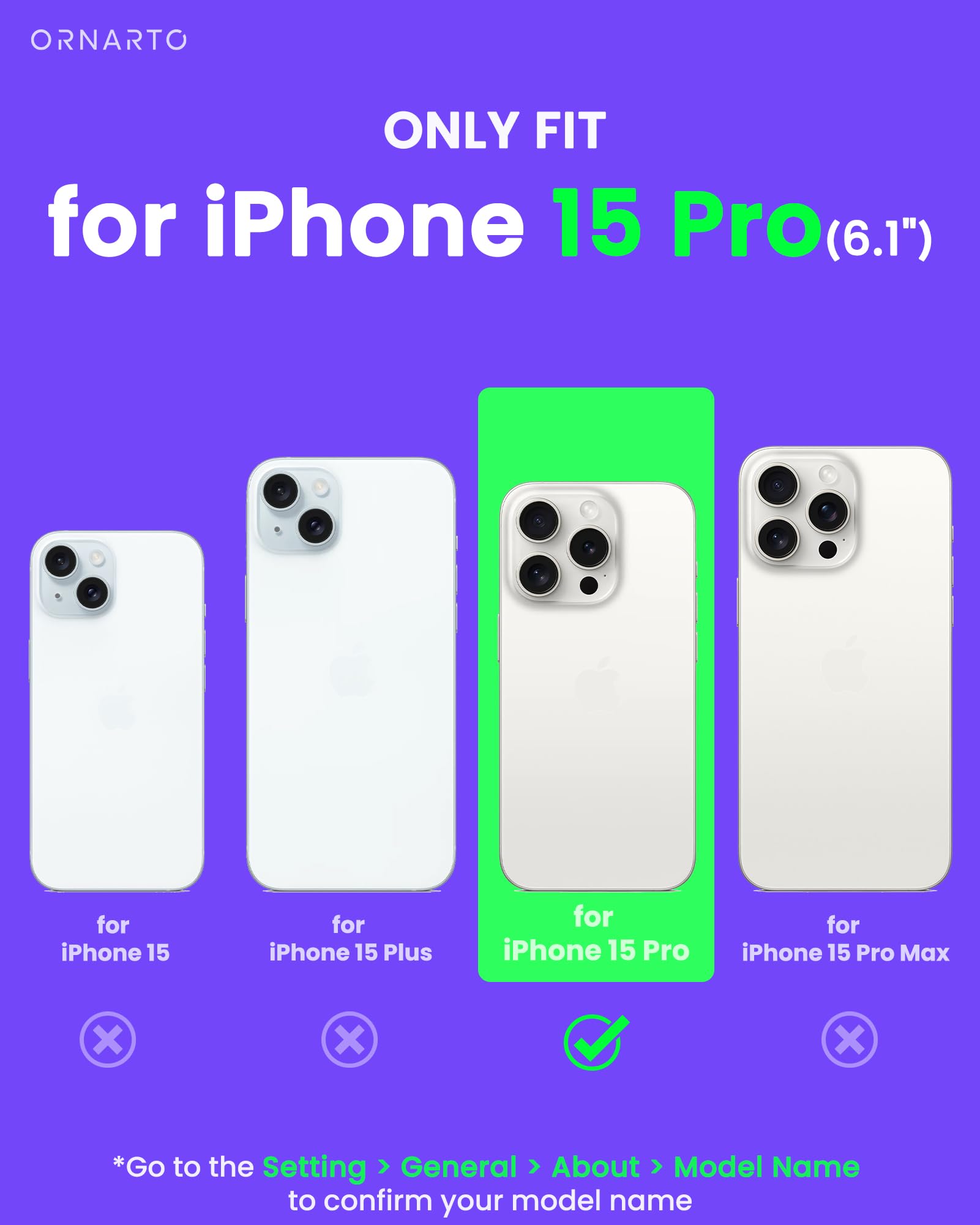 Ornarto Air Case For Iphone 15 Pro Clear, Compatible With Magsafe, Military Grade Drop Protection Cover With Built In Air Blue