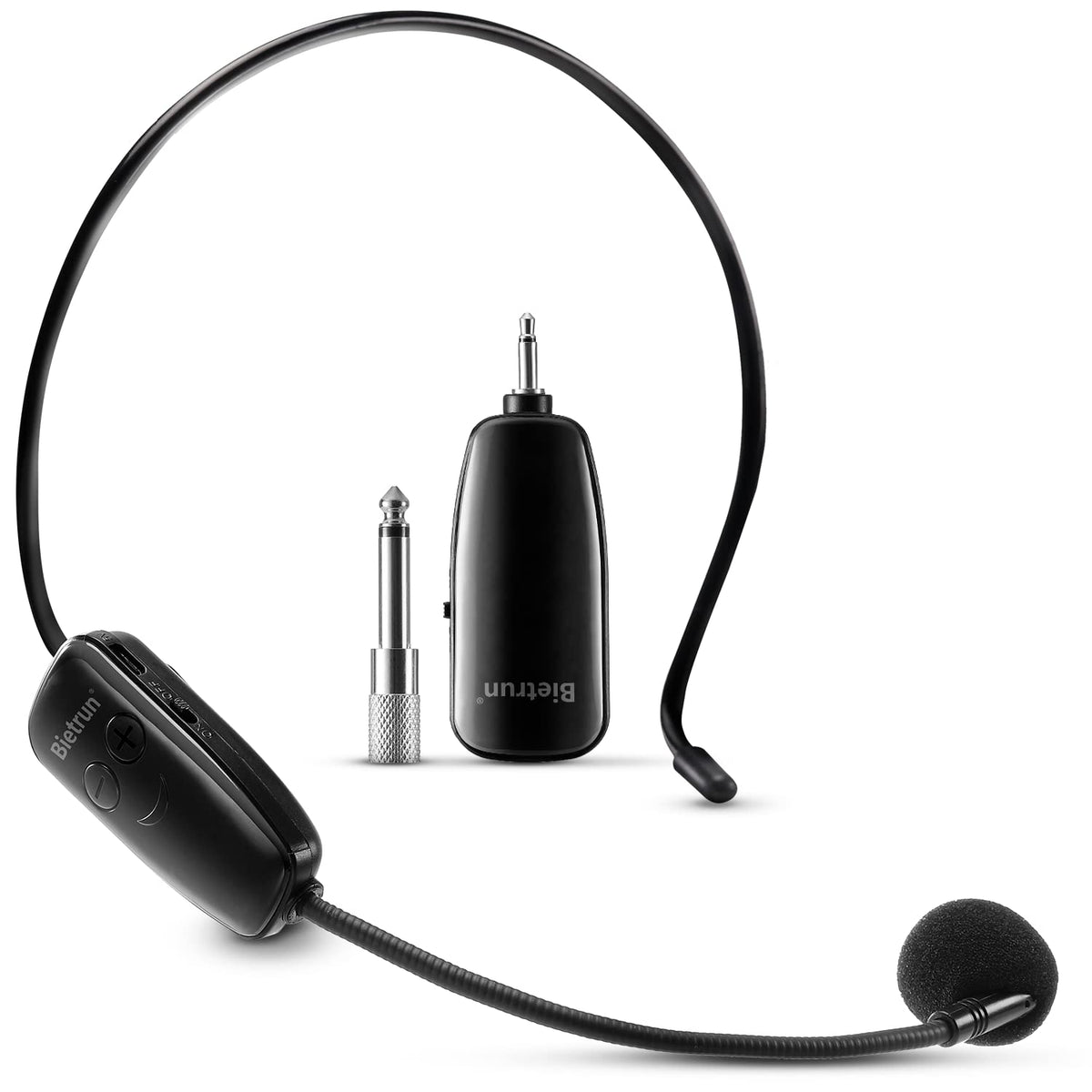Wireless Microphone Headset, Uhf Wireless Headset Mic System, 160Ft Range, Headset Mic And Handheld Mic 2 In 1, 1/8'' And 1/4''
