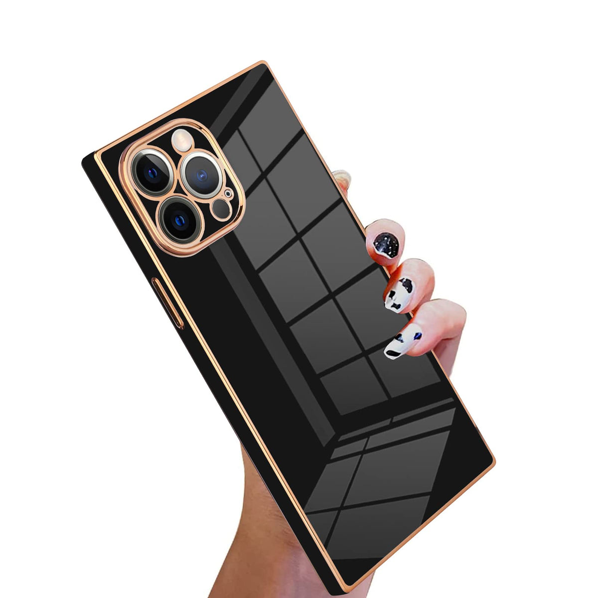 Kanghar Square Case Compatible With Iphone 12 Pro Max Luxury Cute Plating Design Square Case Full Body Anti Scratch Shockproof B