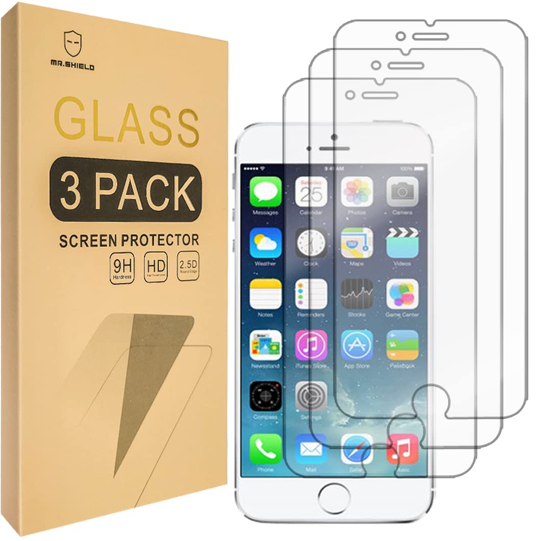 Mr.Shield [3 Pack] Designed For Iphone 8 / Iphone 7 [Tempered Glass] Screen Protector [Japan Glass With 9H Hardness] With Lifeti