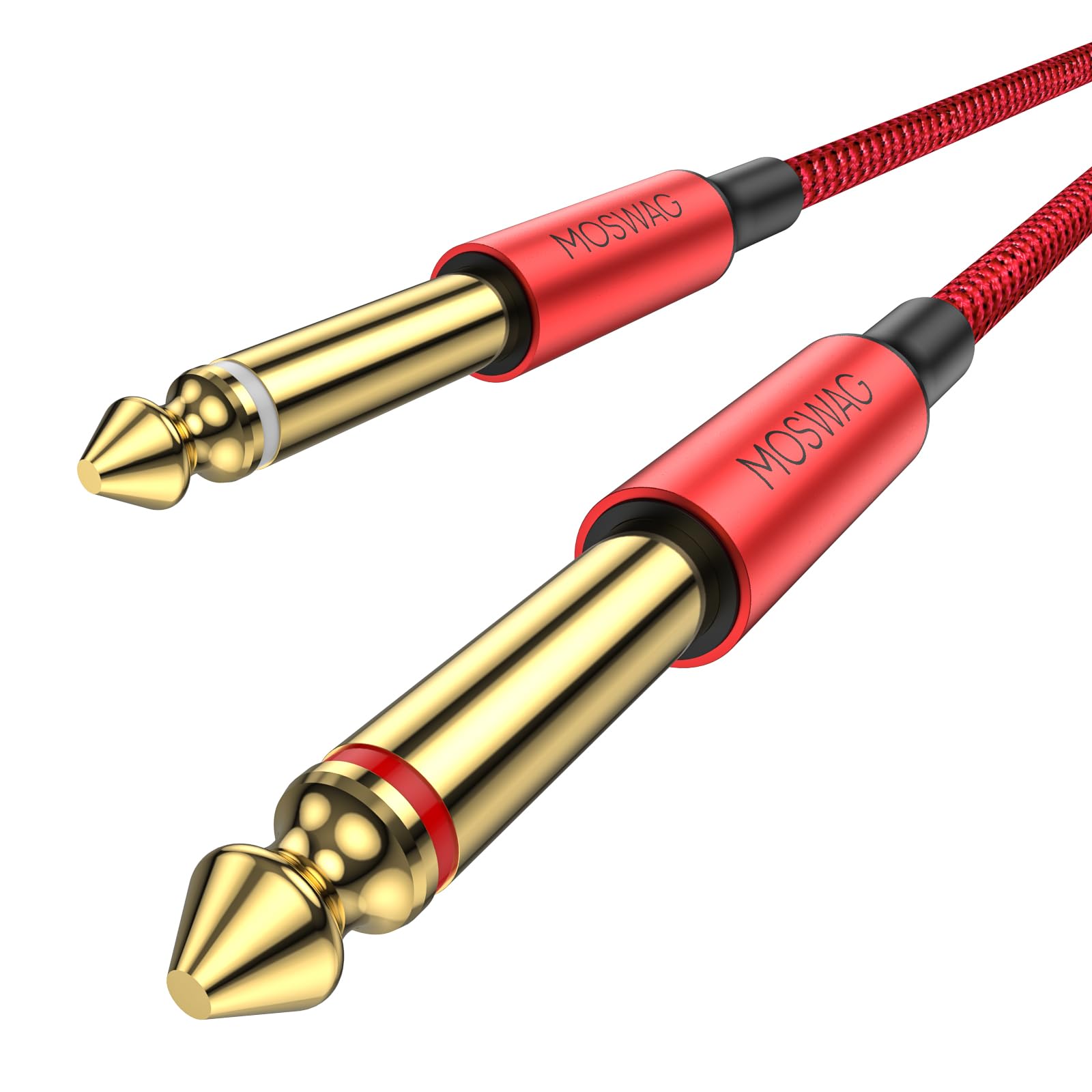 Moswag Instrument Cable, 3.28Ft/1M 1/4 Inch Straight Instrument Cable 6.35Mm To 6.35Mm Stereo Audio Professional Guitar Cable Co