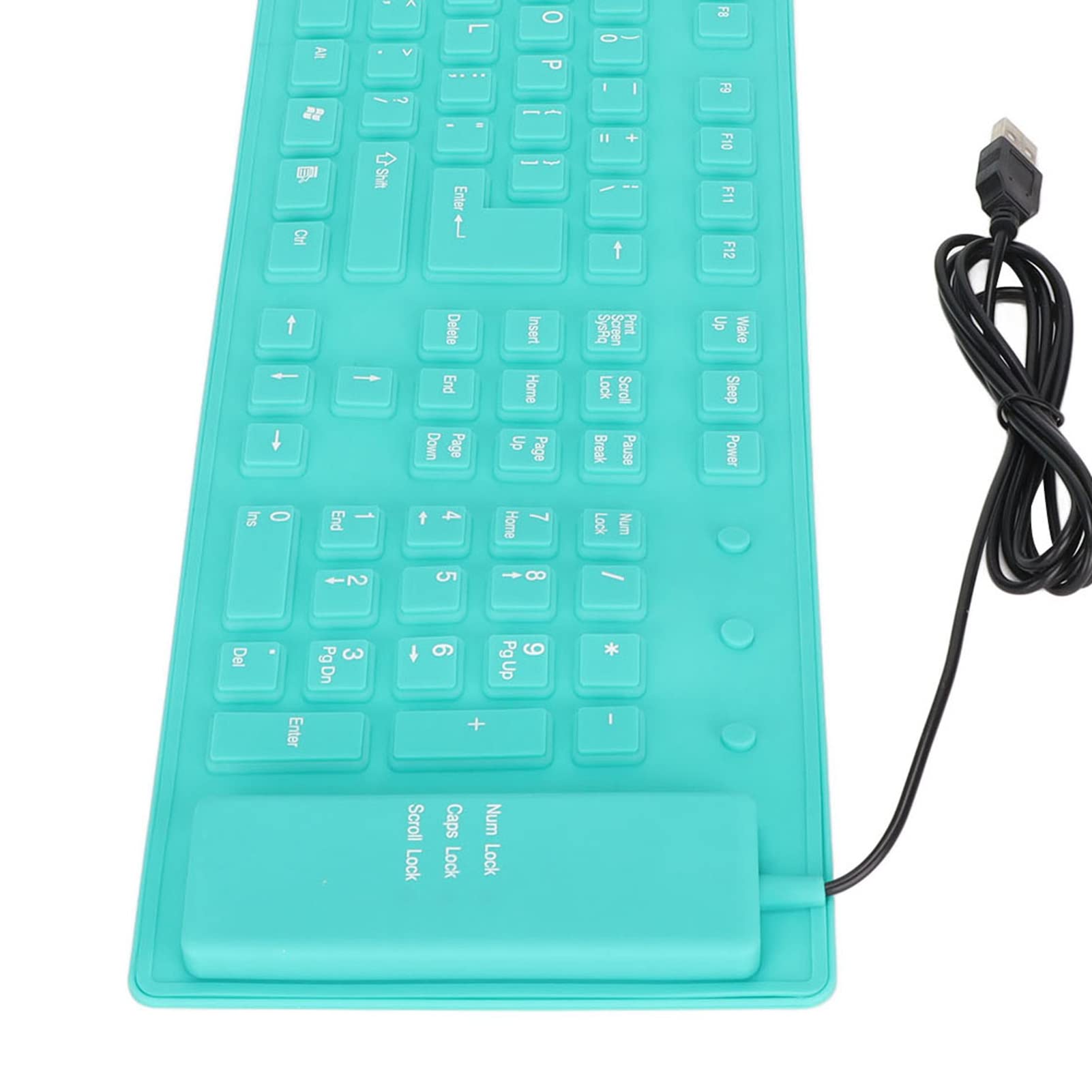 Gowenic 108 Keys Foldable Silicone Keyboard, Waterproof Usb Wired Keyboard Plug And Play Mute Roll Up Keyboard For Computer Note