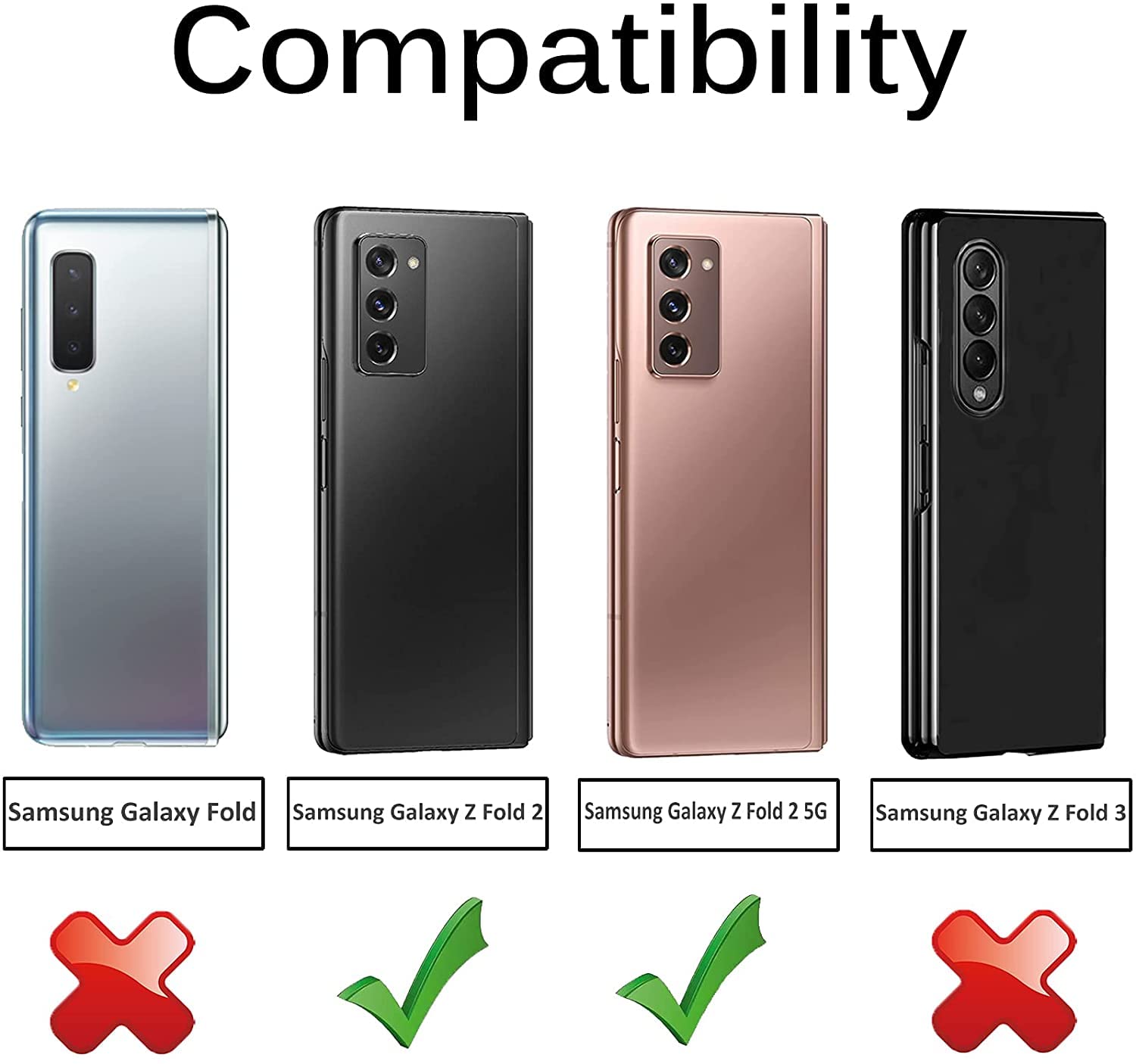 Miimall Compatible Samsung Galaxy Z Fold 2 Case With Hinge, Ultra Thin Hard Pc Bumper All Inclusive Anti Drop Free Folding Hinge