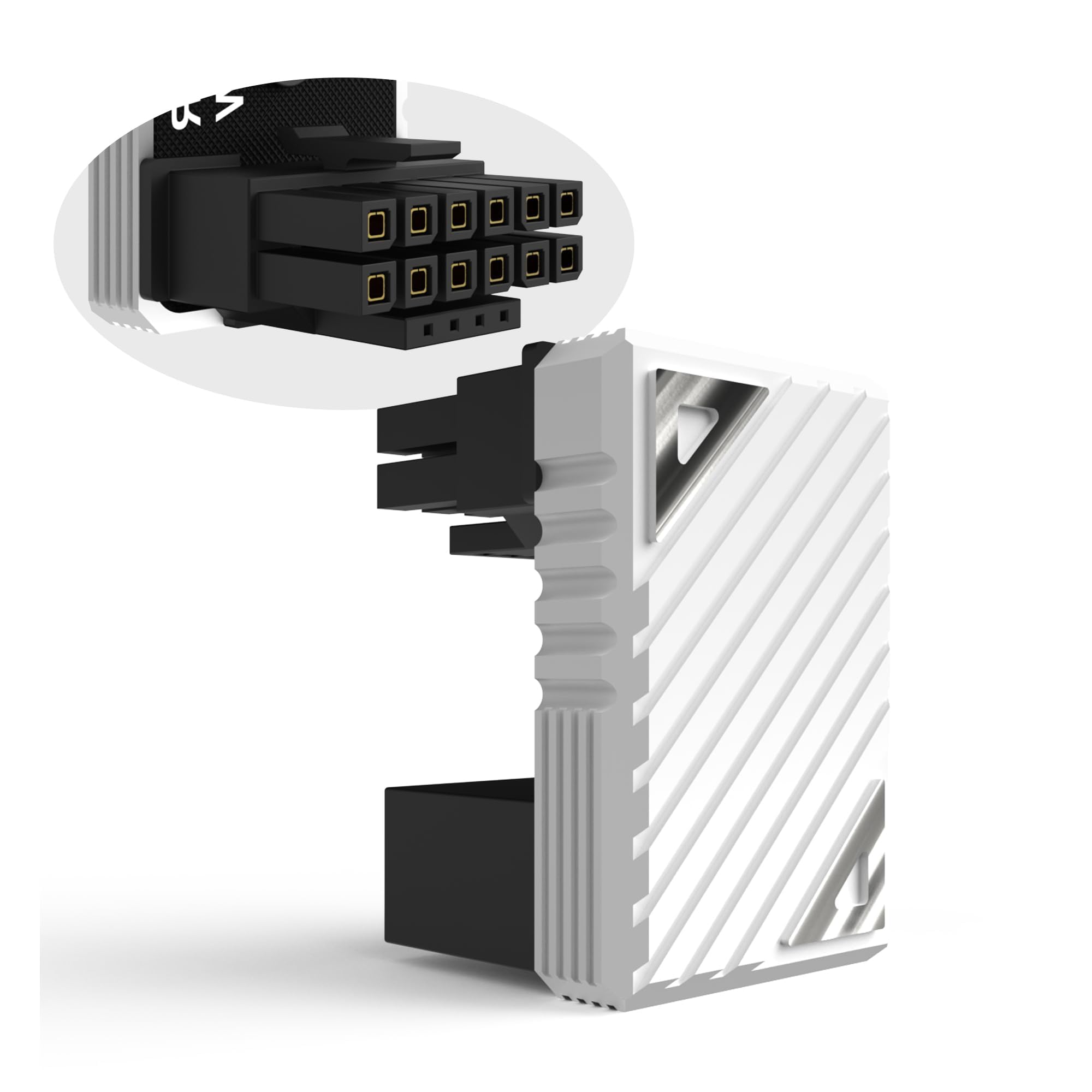 Formulamod 16 Pin Gpu Pci E 5.0 180 Degree Angled Connector, 12Vhpwr Male To Female U Turn Adapter For Desktop Graphics Card Con