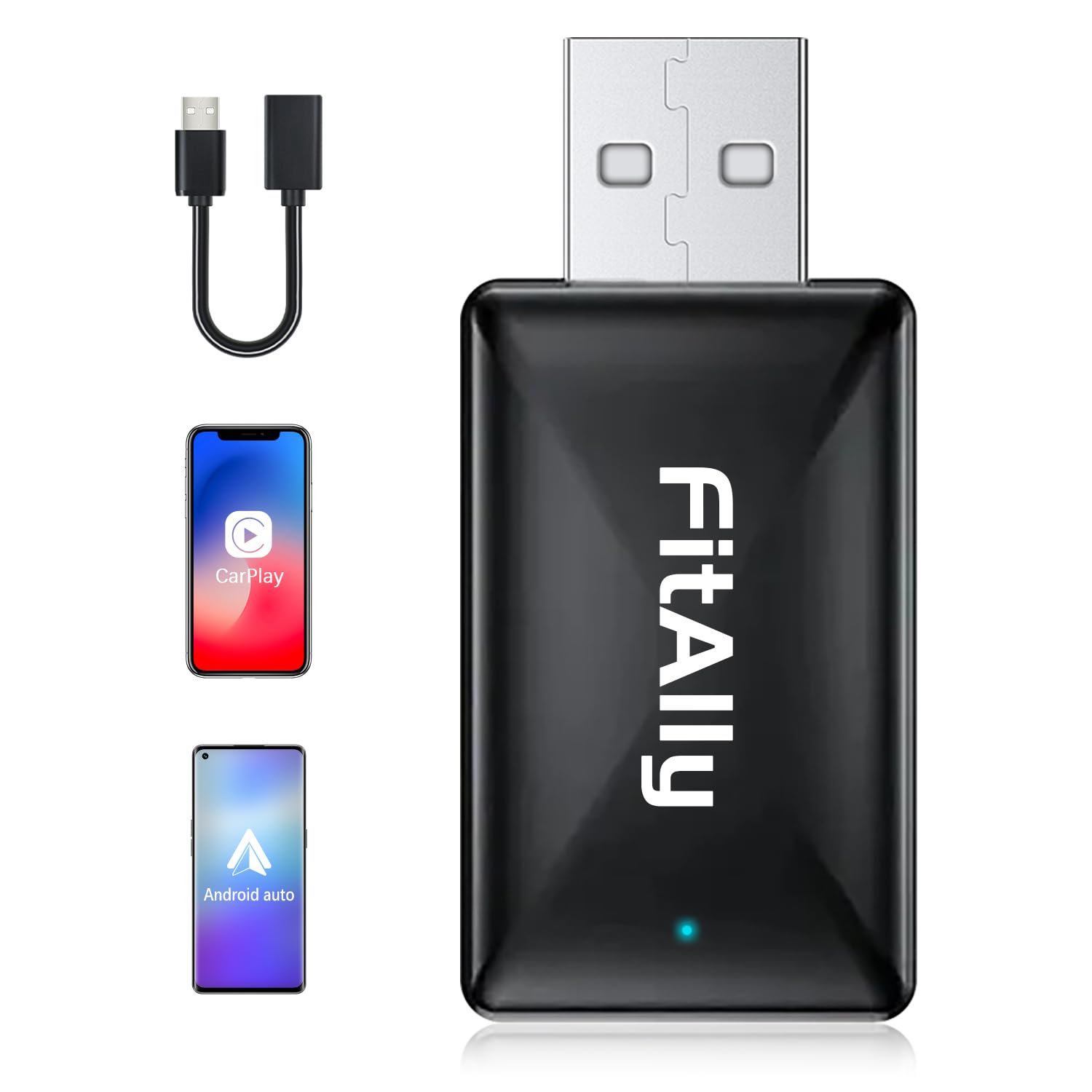 2 In 1 Wireless Carplay & Android Auto Adapter, Plug & Plug Auto Connect No Delay, Converts Wired To Wireless For Factory Wired