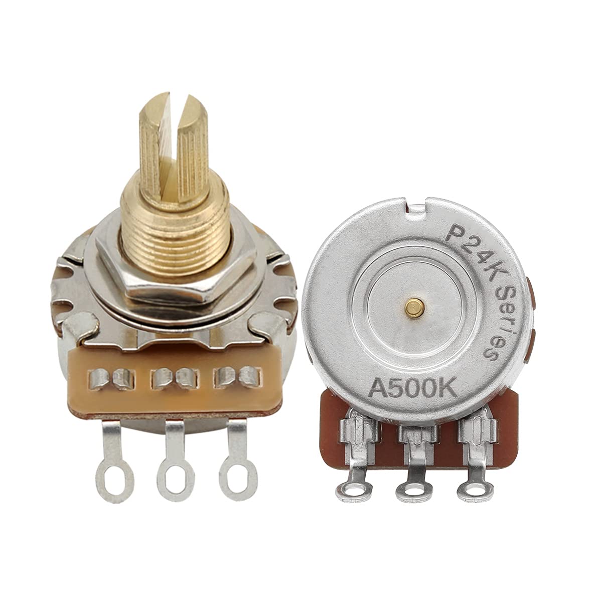 Fleor 500K Audio Pots 19Mm Long Split Shaft Guitar Potentiometer, Pack Of 2