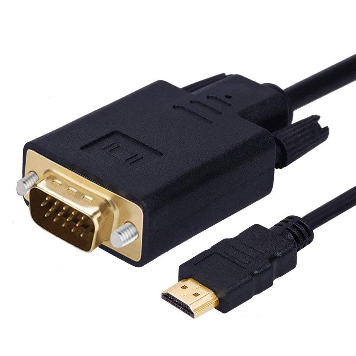 Wonlyus Hdmi To Vga Cable Gold Plated 1080P Hdmi Male To Vga Male Active Video Adapter Converter Cord (3 Feet/1 Meter)