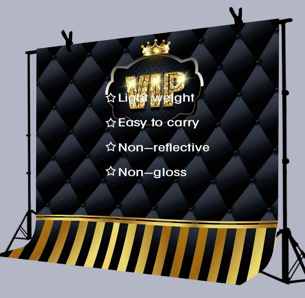 Gold Vip Backdrops 9X6Ft Black Tufted Gold Stripes Photography Backgrounds Events Step And Repeat Banner Props Lup575