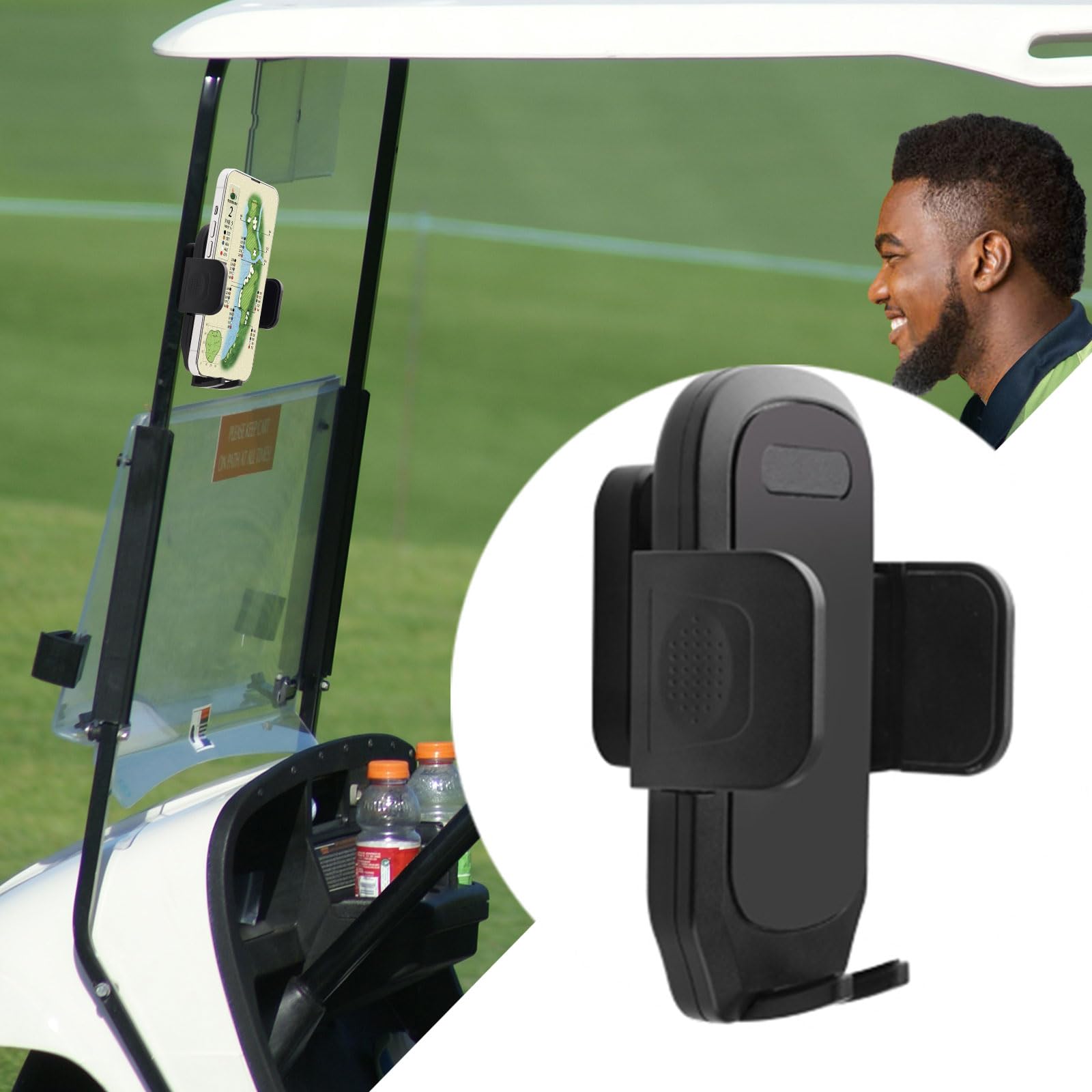 Uyodm Golf Cart Magnetic Phone Holder Mount, Ultra Strength 6*N52 Magnets Cell Phone Caddy Compatible With Ezgo Club Car Yamaha,
