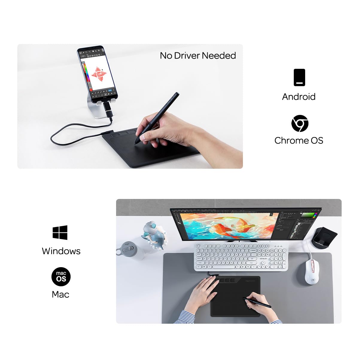 Gaomon S620 Drawing Tablet 6.5 X 4 Inch Graphics Tablet With 8192 Passive Pen 4 Customizable Expresskeys For Digital Drawing & O