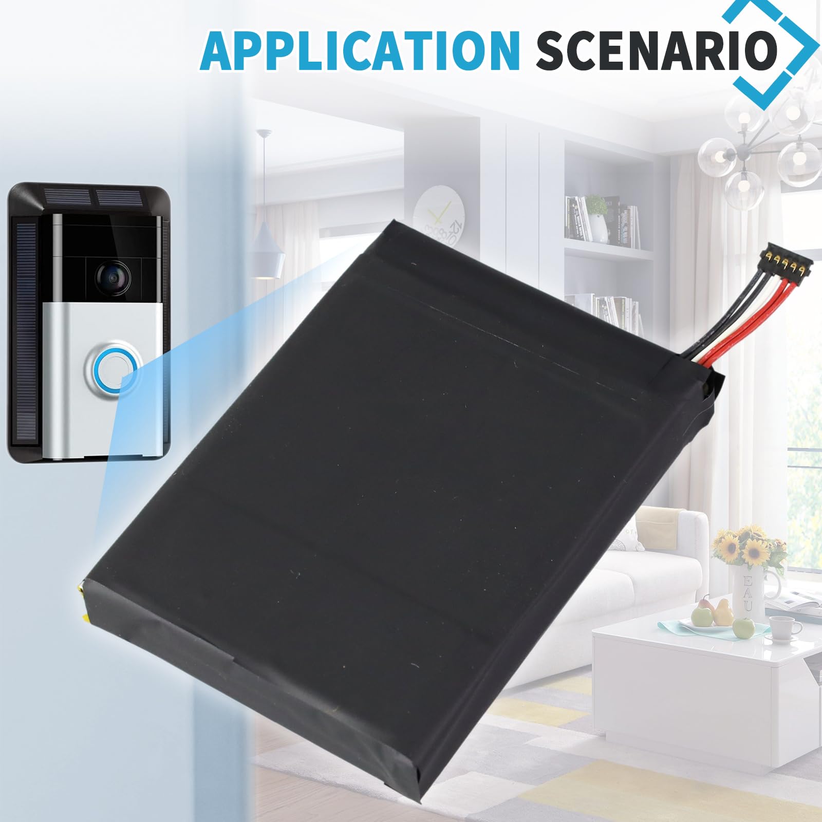 Wrumi B15169 Replacement For Ring Doorbell Battery: Video Doorbell 1St Gen Battery 5-Pin - Model B15169 Video Doorbell 1St Gener