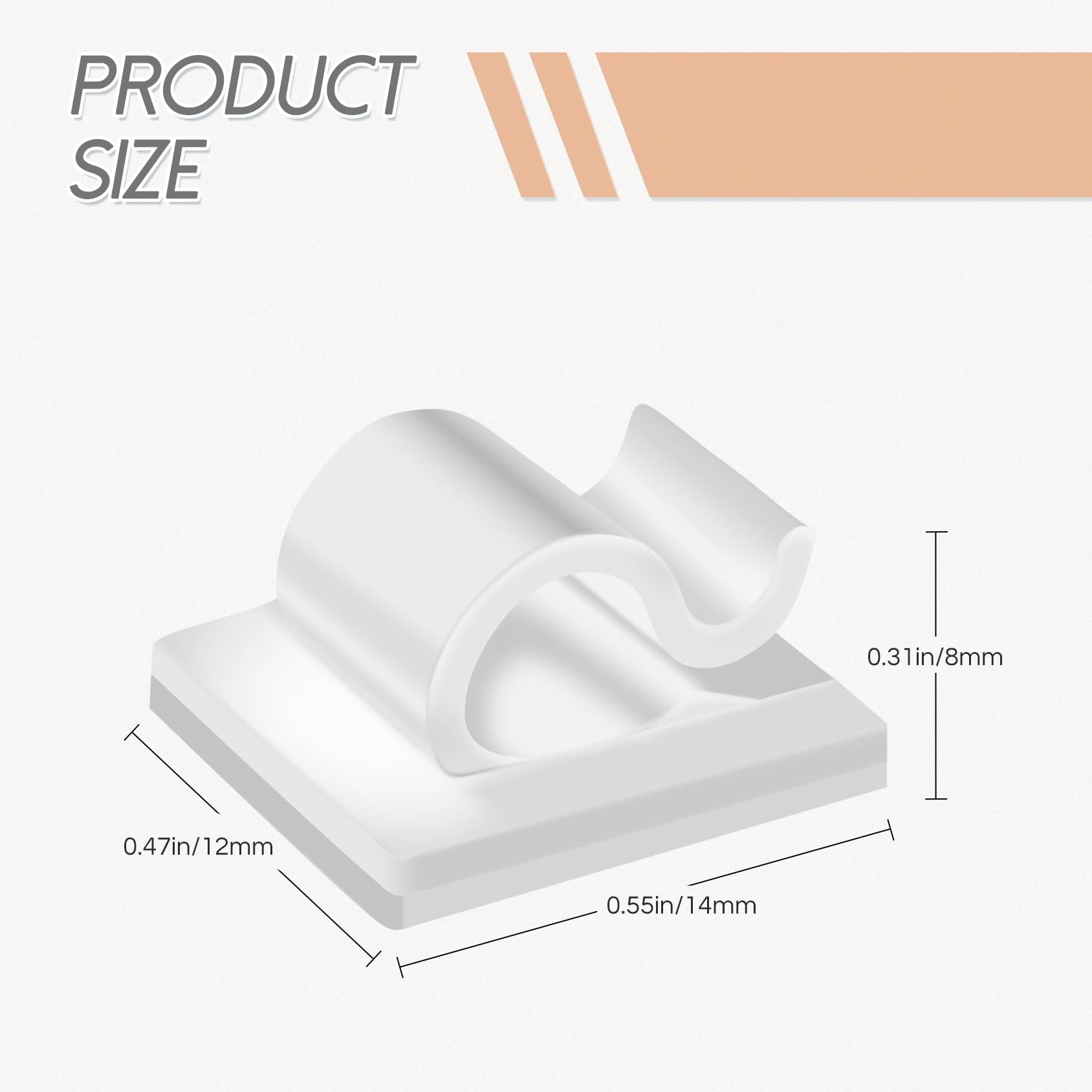 Xuuza Cable Clips 50Pcs, Adhesive Cord Organizer Cable Hooks For Outdoor String Lights, Home Pcs, Computer Mice, Phone Charging