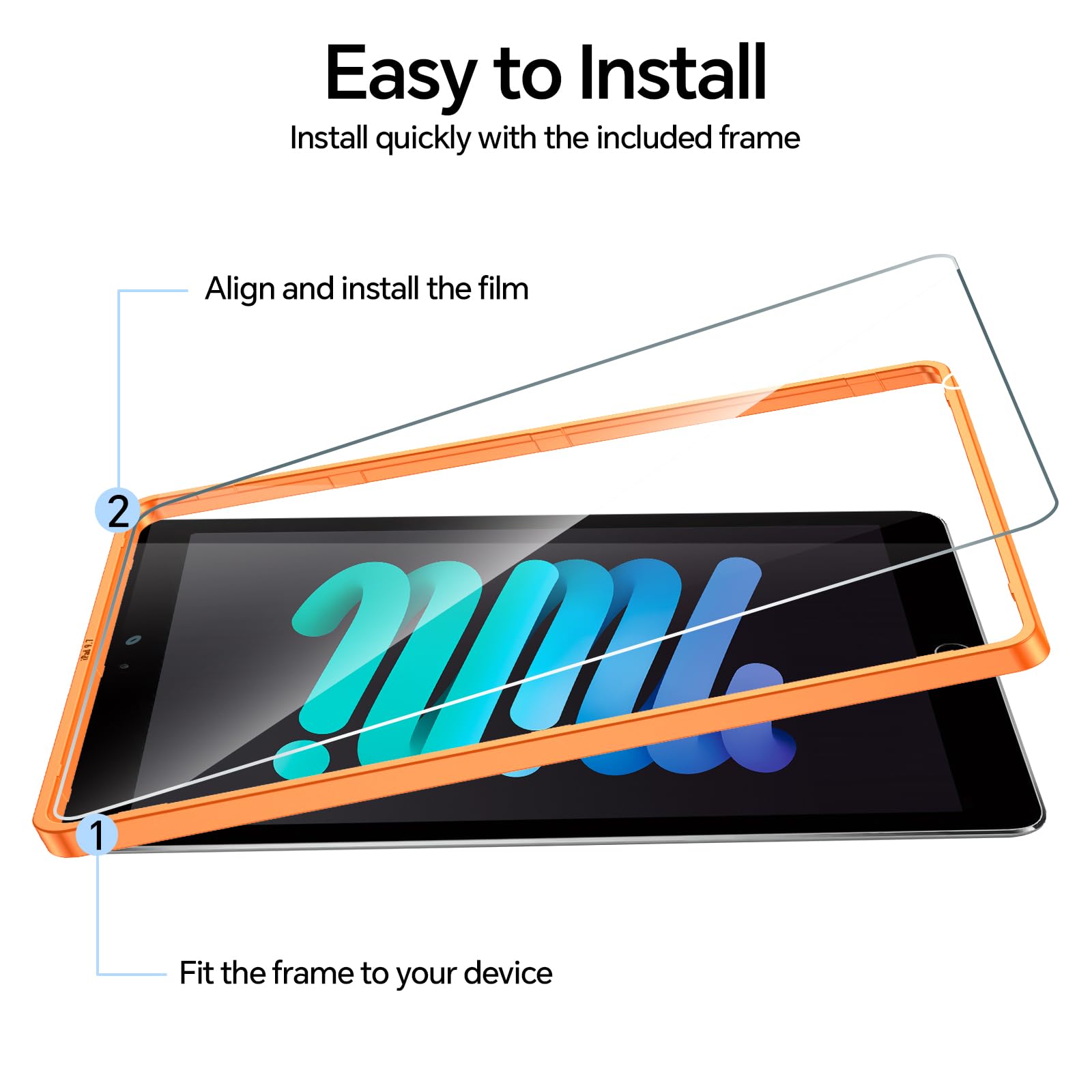 Romuto Ipad Air 2 Screen Protector [2 Pack] Ipad 9.7 Inch Screen Protector Tempered Glass Film, Ipad 6Th/5Th Generation Screen P