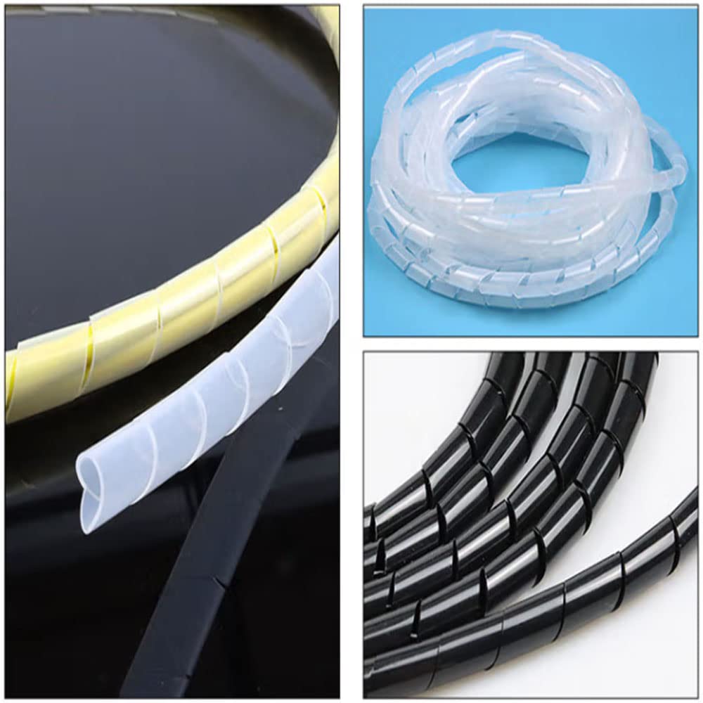 Spiral Cable Wrap  25 Ft 3/8'' Cable Management Sleeve Organizer For Computer Cable,Power Cord Audio Video Cable (3/8 Inch 25Ft,