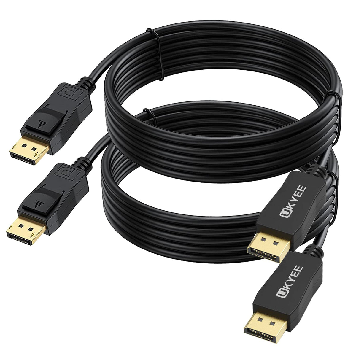 Ukyee Displayport To Displayport Cable 10 Feet 2 Pack, Gold Plated Display Port Cable (4K@60Hz, 2K@144Hz) Dp Cable Compatible Wi