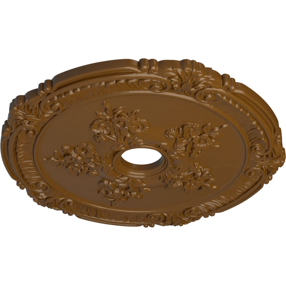 Ekena Millwork Cm26Atstf Attica With Rose Ceiling Medallion, 26''Od X 3 3/4''Id X 1 1/2''P, Hand Painted Smokey Topaz