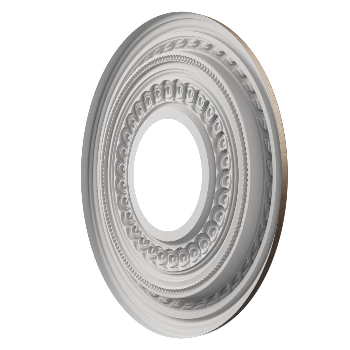 Ekena Millwork 10Od X 3 1/2Id X 3/4P Cole Thermoformed Pvc Ceiling Medallion (Fits Canopies Up To 4 1/4), Ultracover Satin Londo