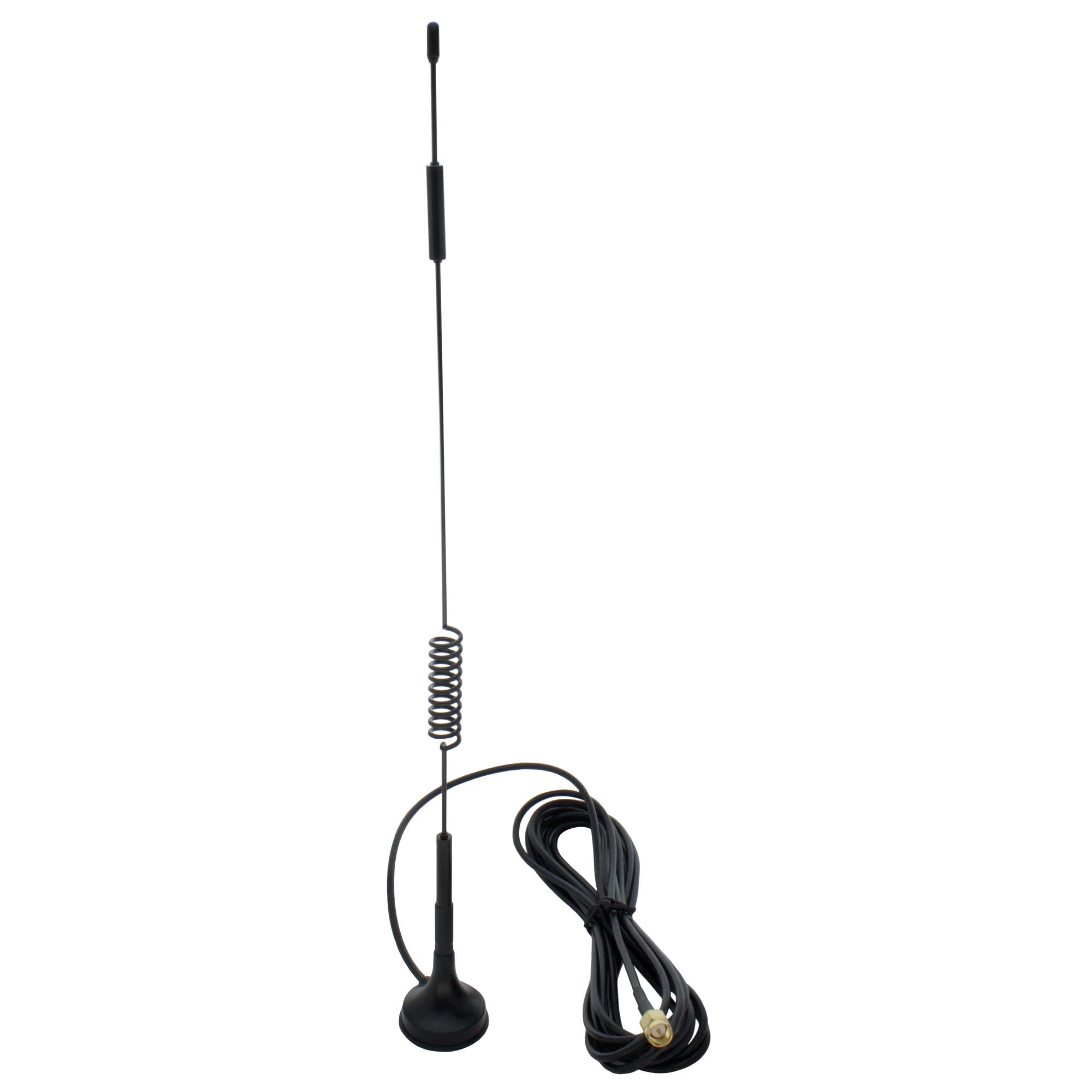 Shopcorp Gsm Omni Directional Spring Antenna With Sma Male Connector, 3 Ft Cable And Magnetic Base   Gmrs Radio, 3G 4G Lte Bands
