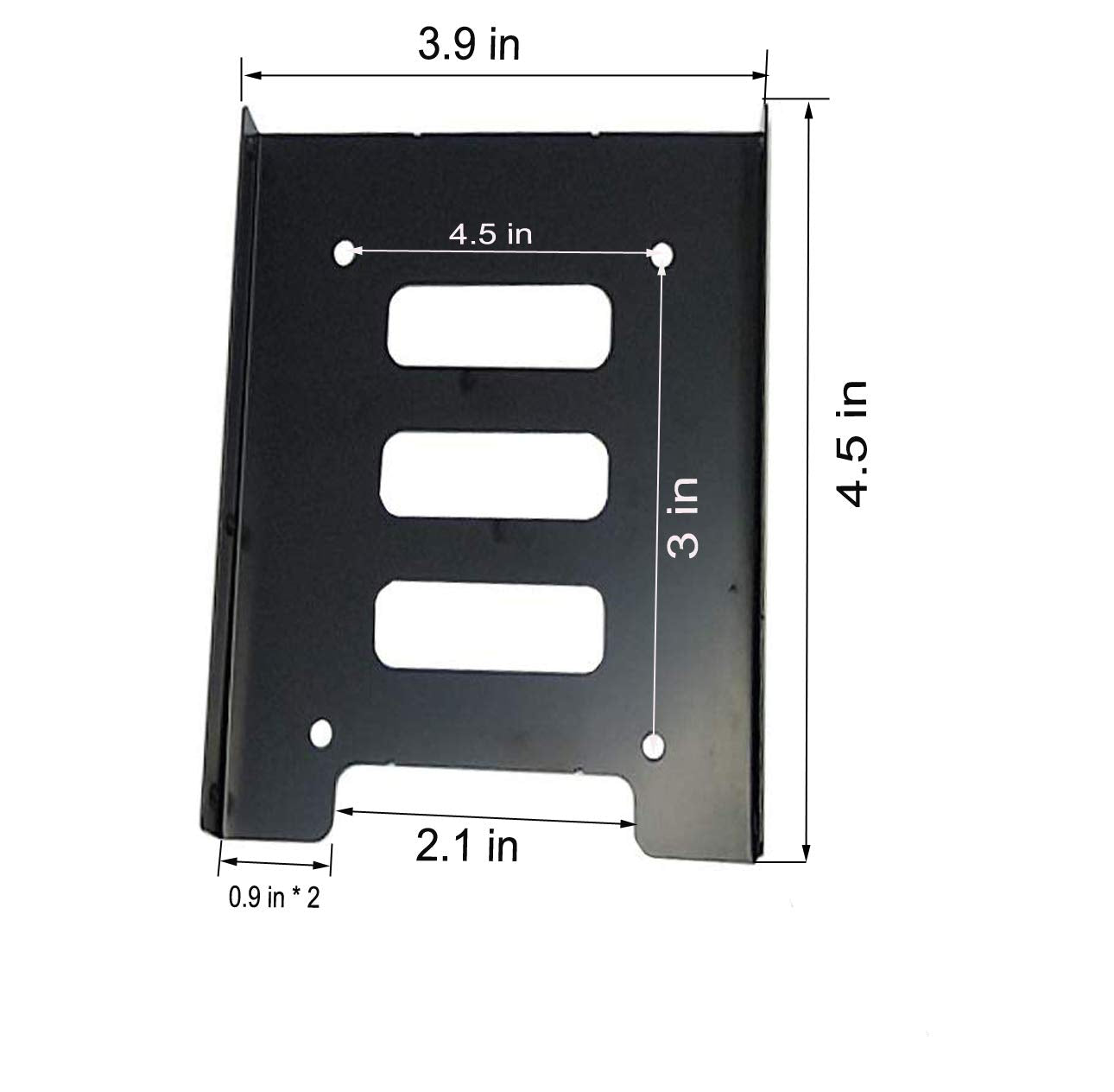 Ssd Hdd Holder 2.5 To 3.5 Mounting Bracket Hard Drive Adapter (2 Pack) (Black)