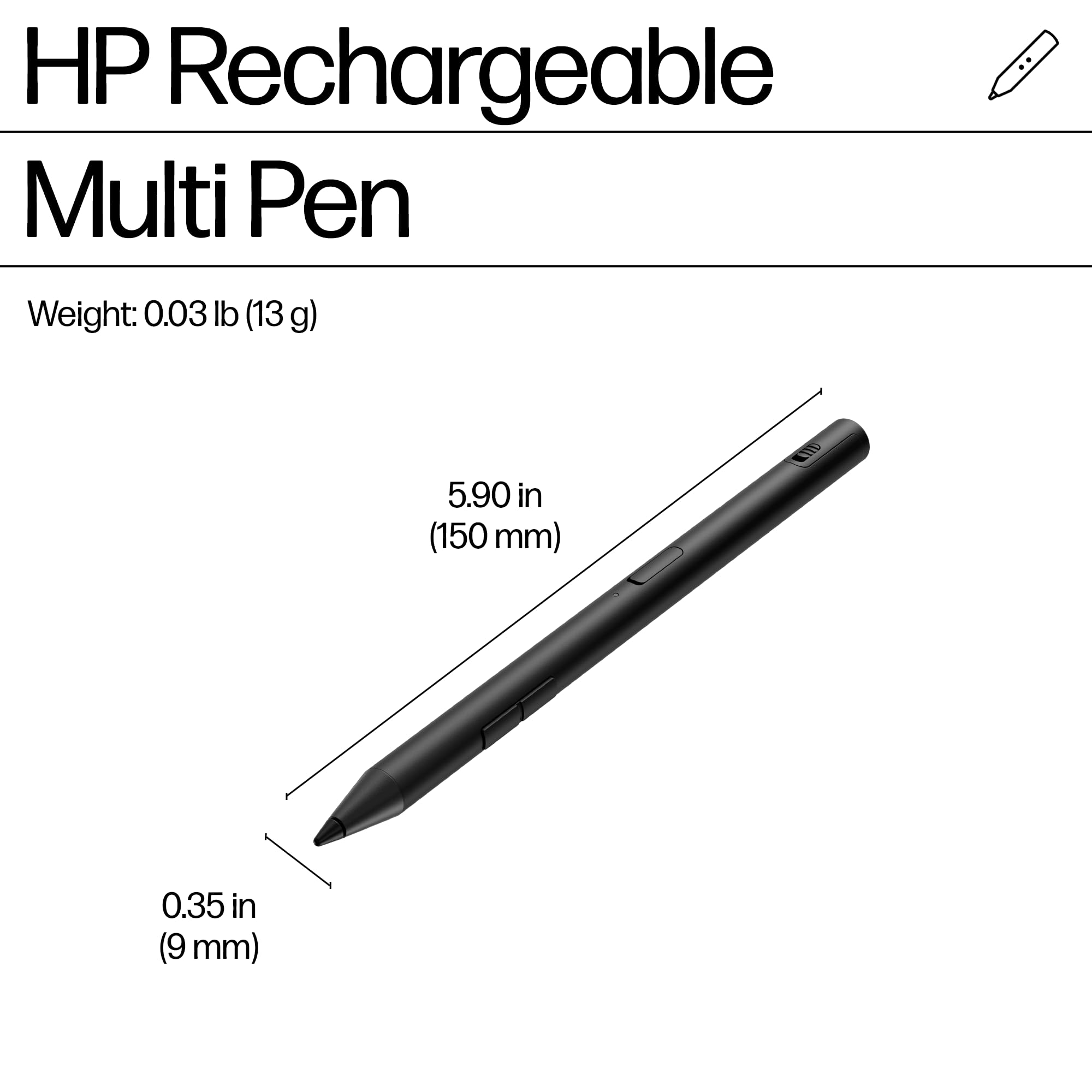 Hp 700 Rechargeable Multi Pen Compatible Across Devices/Protocols Usbc Charging, Long Battery Life, Led Indicator Customizable B