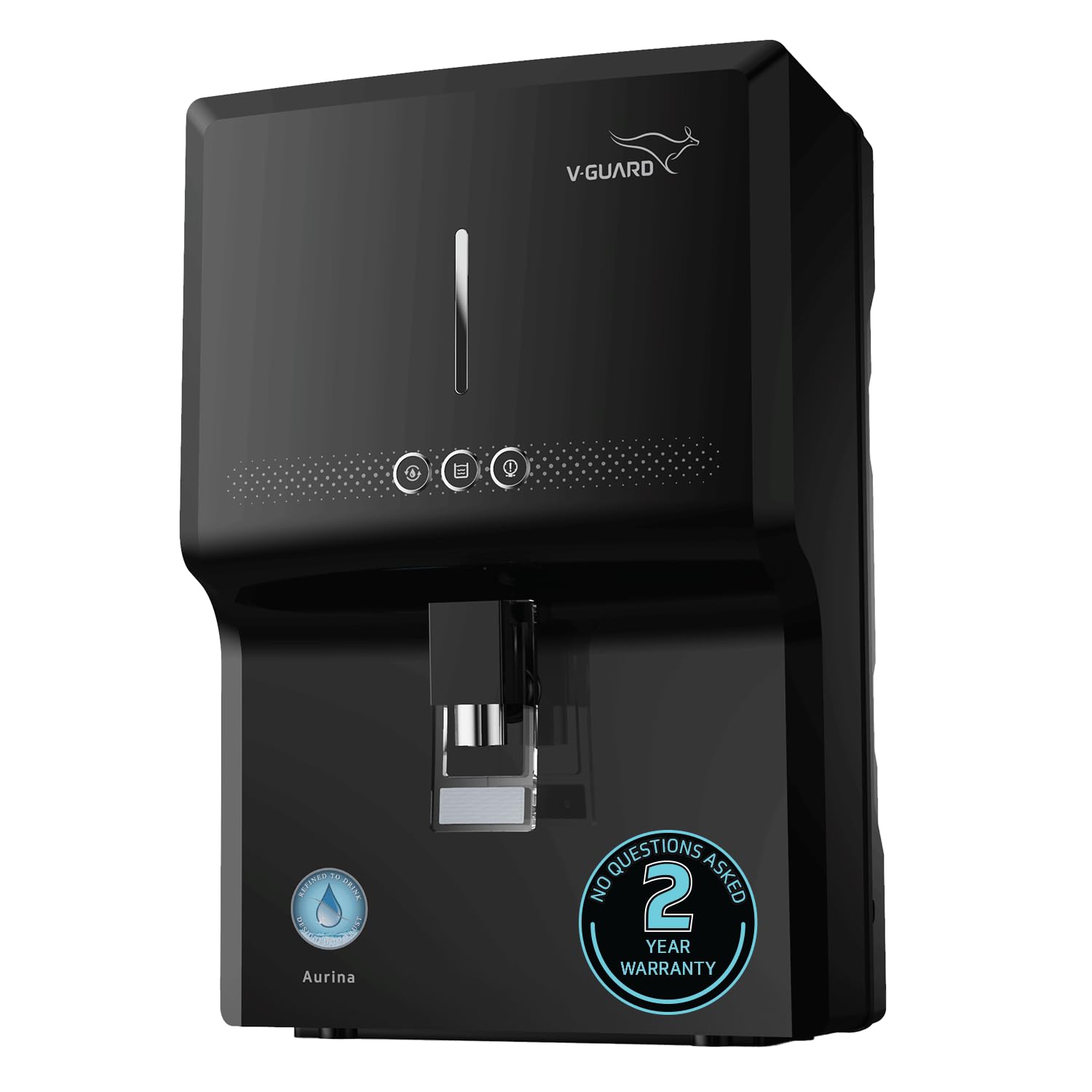 VGuard Aurina 2X Ro Uf Water Purifier | Duoguard Filter Technology | Zero Service Cost For 2 Years + Proactive Service | Reduce