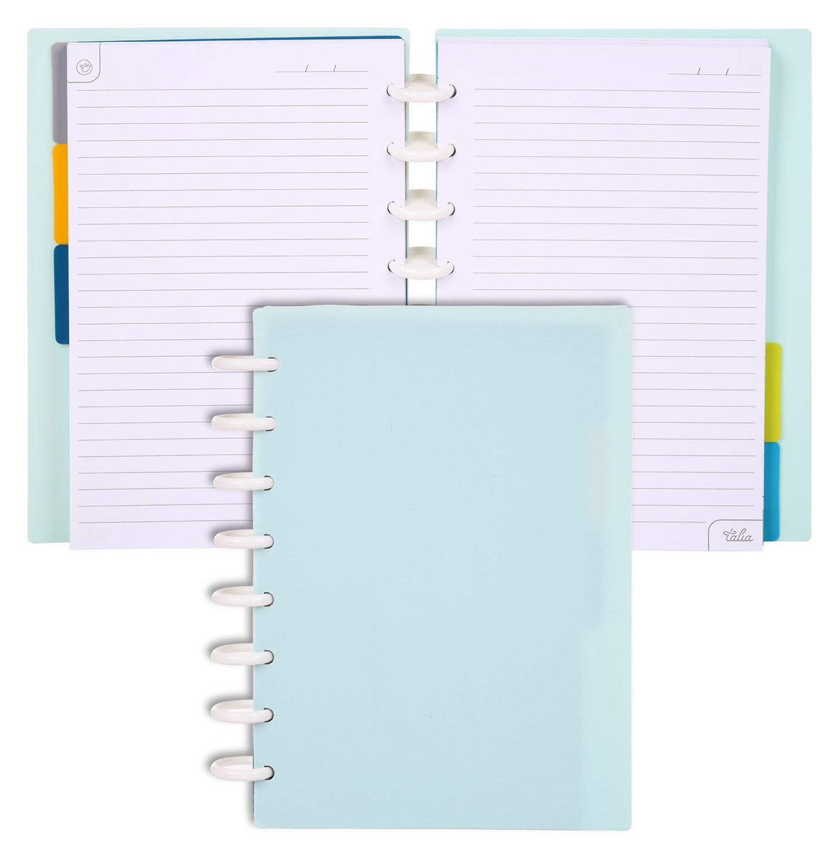 Talia Discbound Notebooks, Planner, Customizable, (Summer Blue, Junior (55In X 85In))