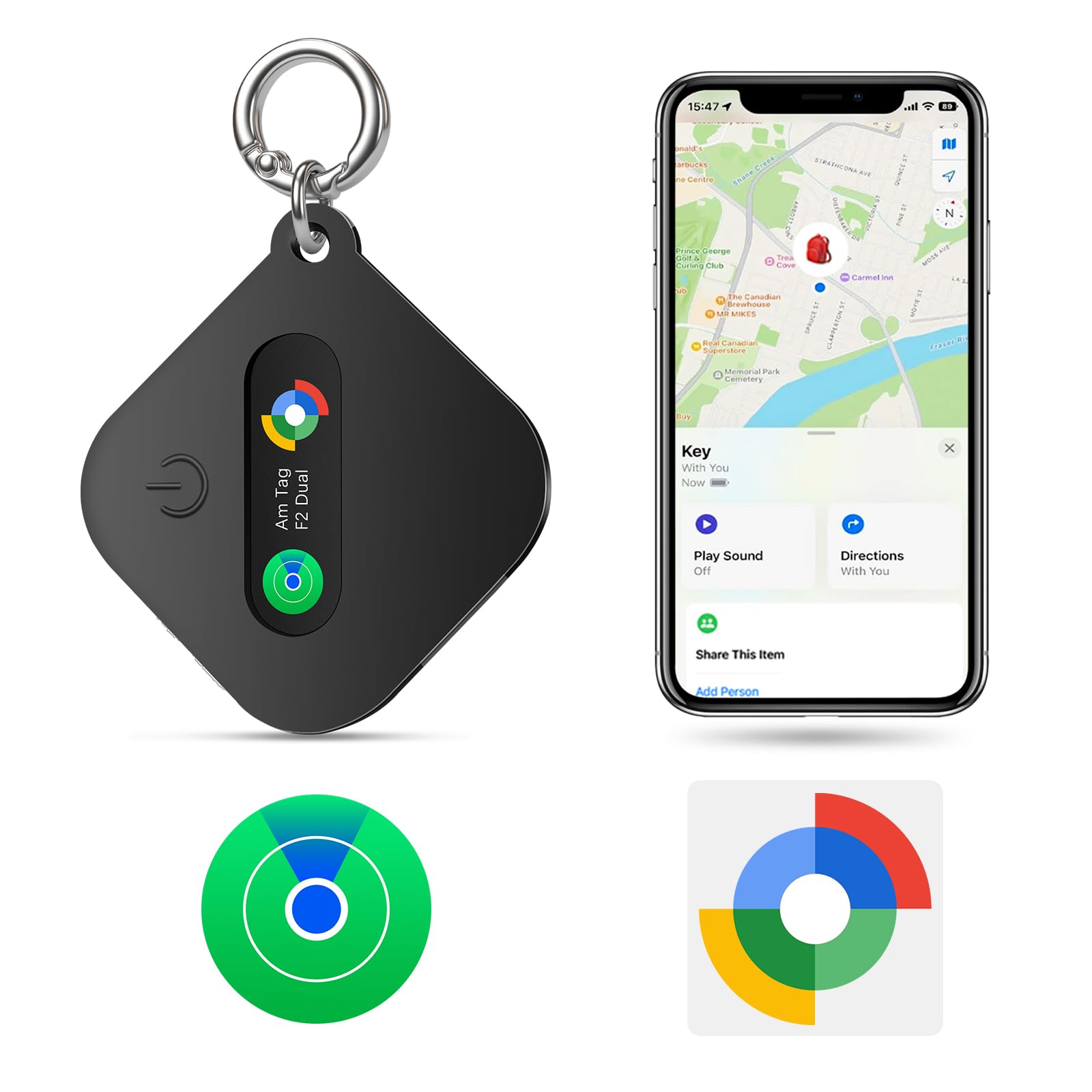 eMjollRay Bluetooth Tracker for iOS or Android, Smart Tracking Tag/Key Finder/Luggage Tracker/Item Locator, Compatible with iOS 