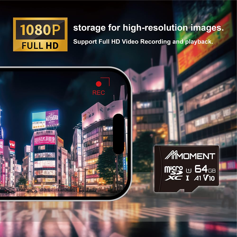 Mmoment 64Gb (2 Pack) Micro Sdhc Card, A1, Uhs I, U1, V10, Class 10 Compatible, Read Speed Up To 95 Mb/S, Sd Adapter Included