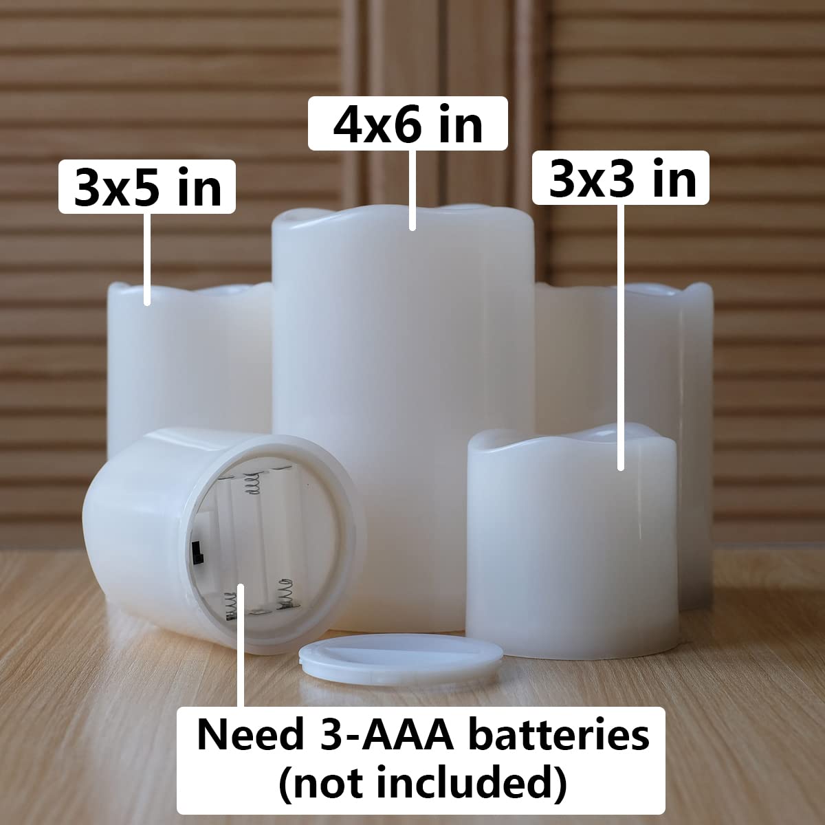 Nonno&Zgf 5 Pack Outdoor Candles, Waterproof Flameless Remote Battery Candles, Warm White Led Resin Rainproof Pillar Battery Ope