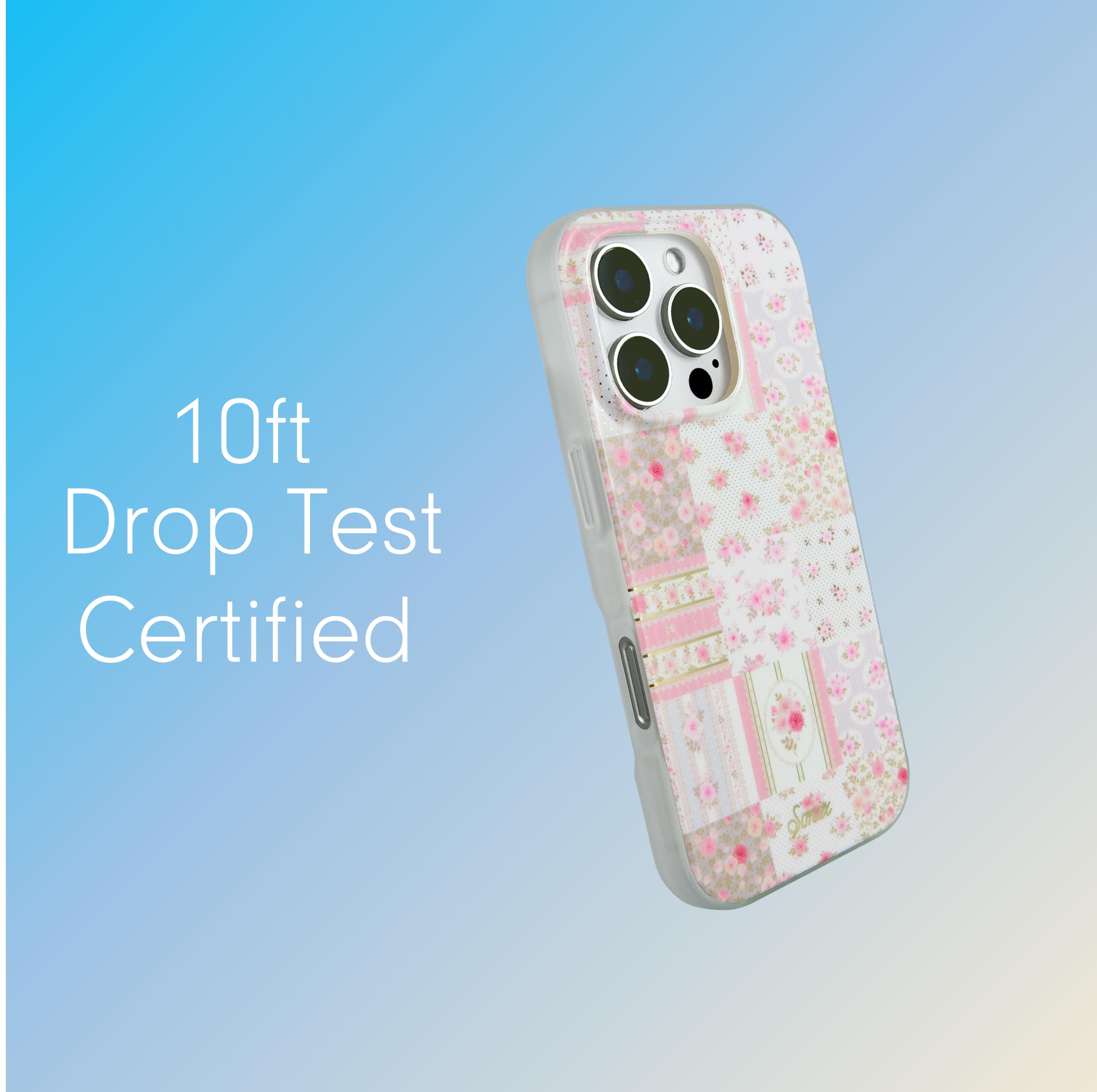 Sonix Case For Iphone 16 Pro | Compatible With Magsafe | 10Ft Drop Tested | Plaid Floral | Patchwork Cottage