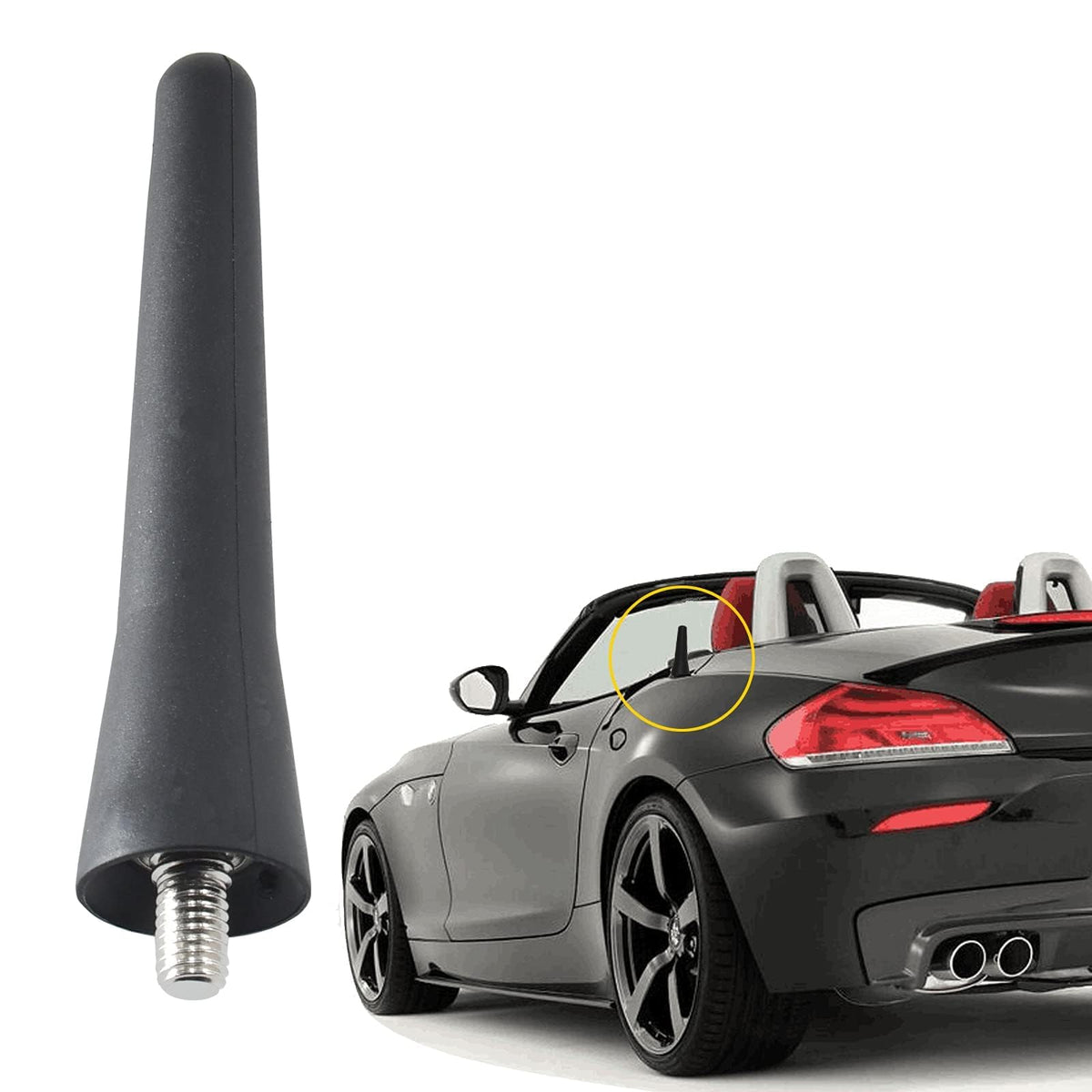 Anina 2.5 Inch Stubby Antenna Mast Compatible With 1998 2019 Mini Cooper/Countryman Bmw Z3/Z4/128I Vw Polo/Golf Am/Fm Radio Antenna Car Wash Proof