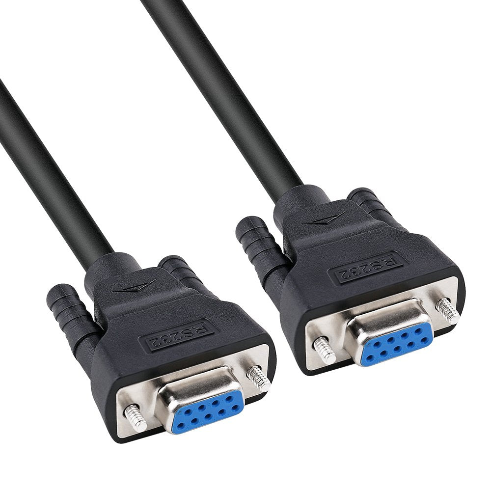 Dtech 10 Ft Db9 Serial Cable Female To Female 9 Pin Straight Through (Black, 3 Meters)