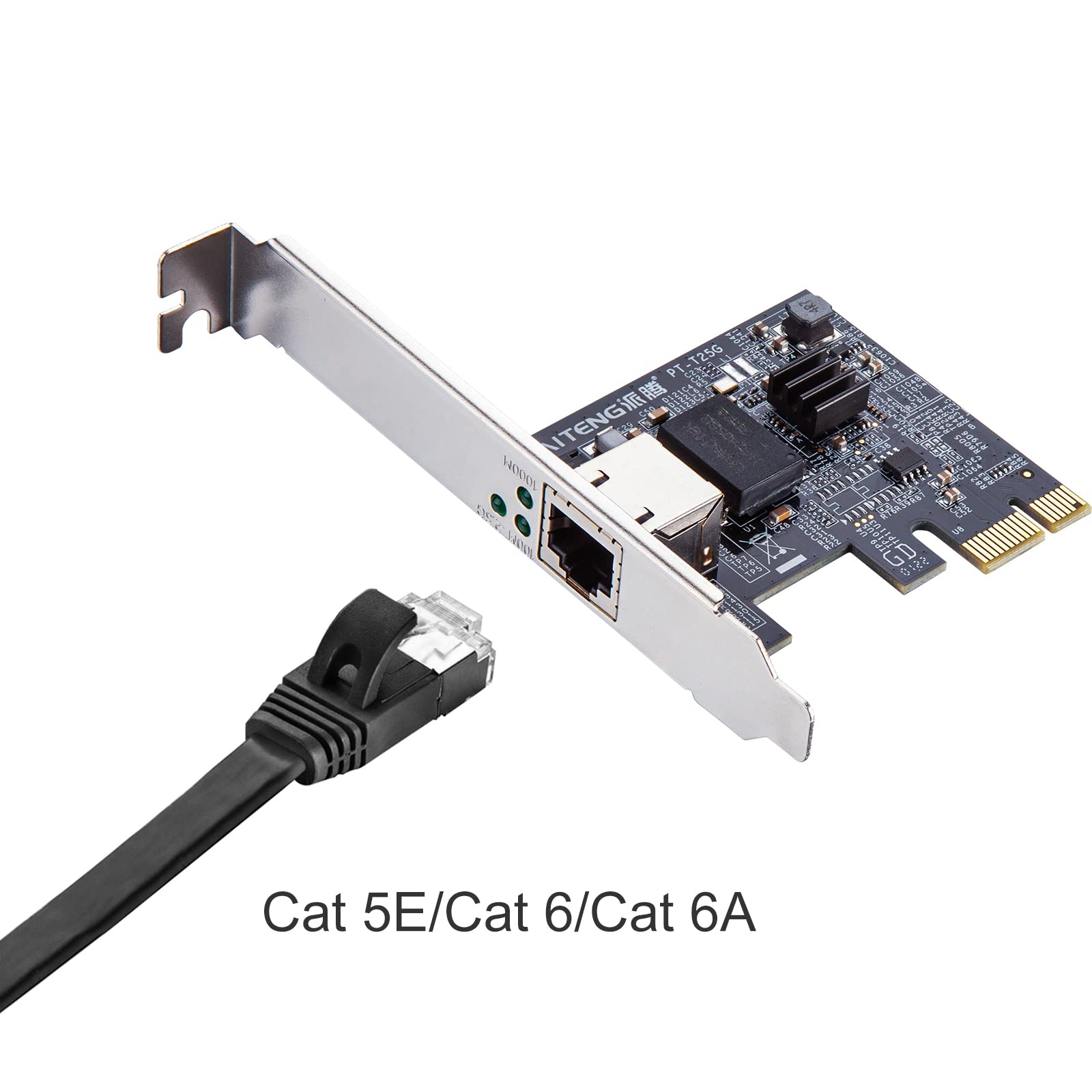 2.5Gbase T Pcie Network Adapter, Nic With Realtek Rtl8125 Chip, 2.5Gb Gigabit Ethernet Lan Network Card, 2500/1000/100Mbps, Sing