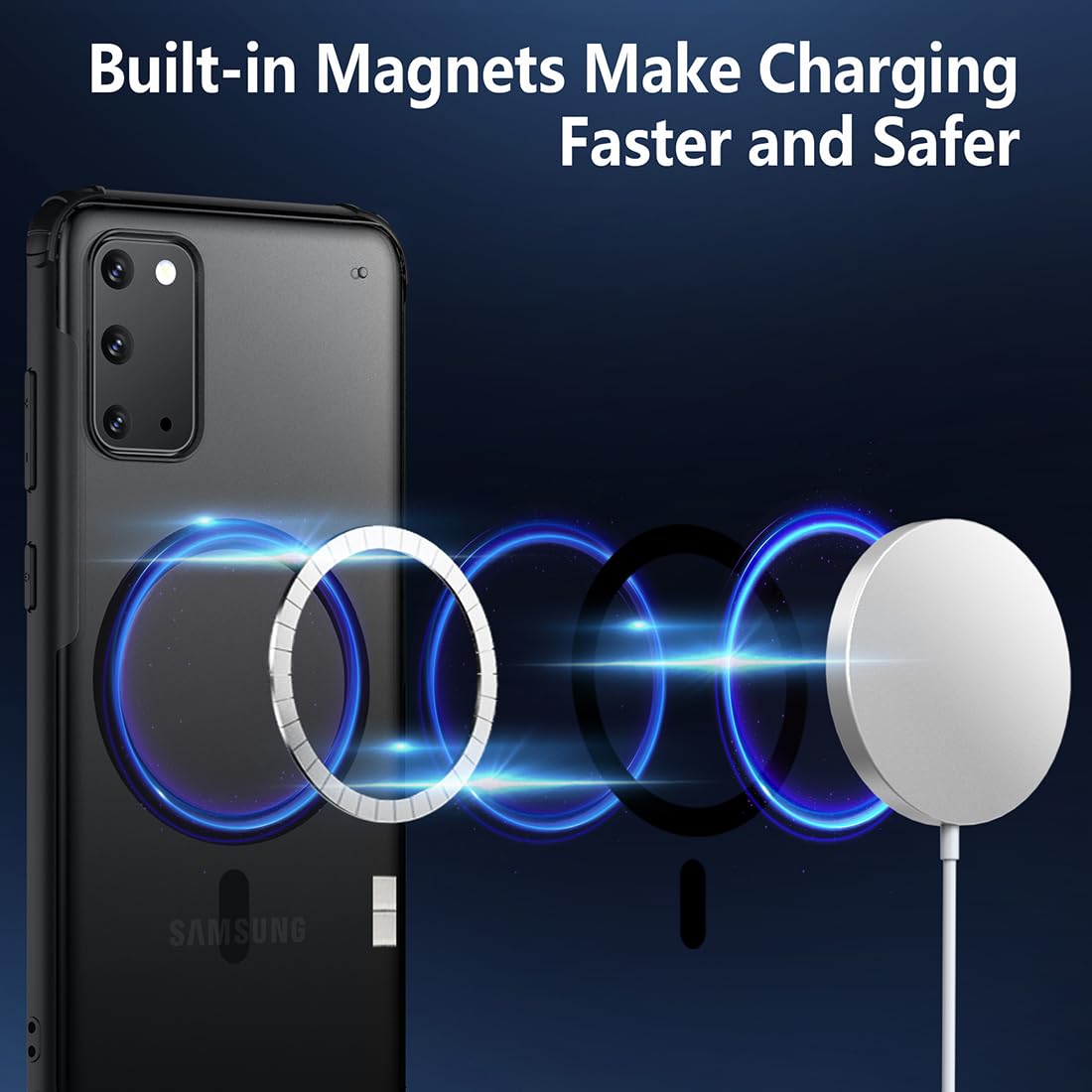 Tianniuke Magnetic Case For Samsung Galaxy S20, Translucent Matte Anti Fingerprint,Compatible With Magsafe,Slim Fit Shockproof P