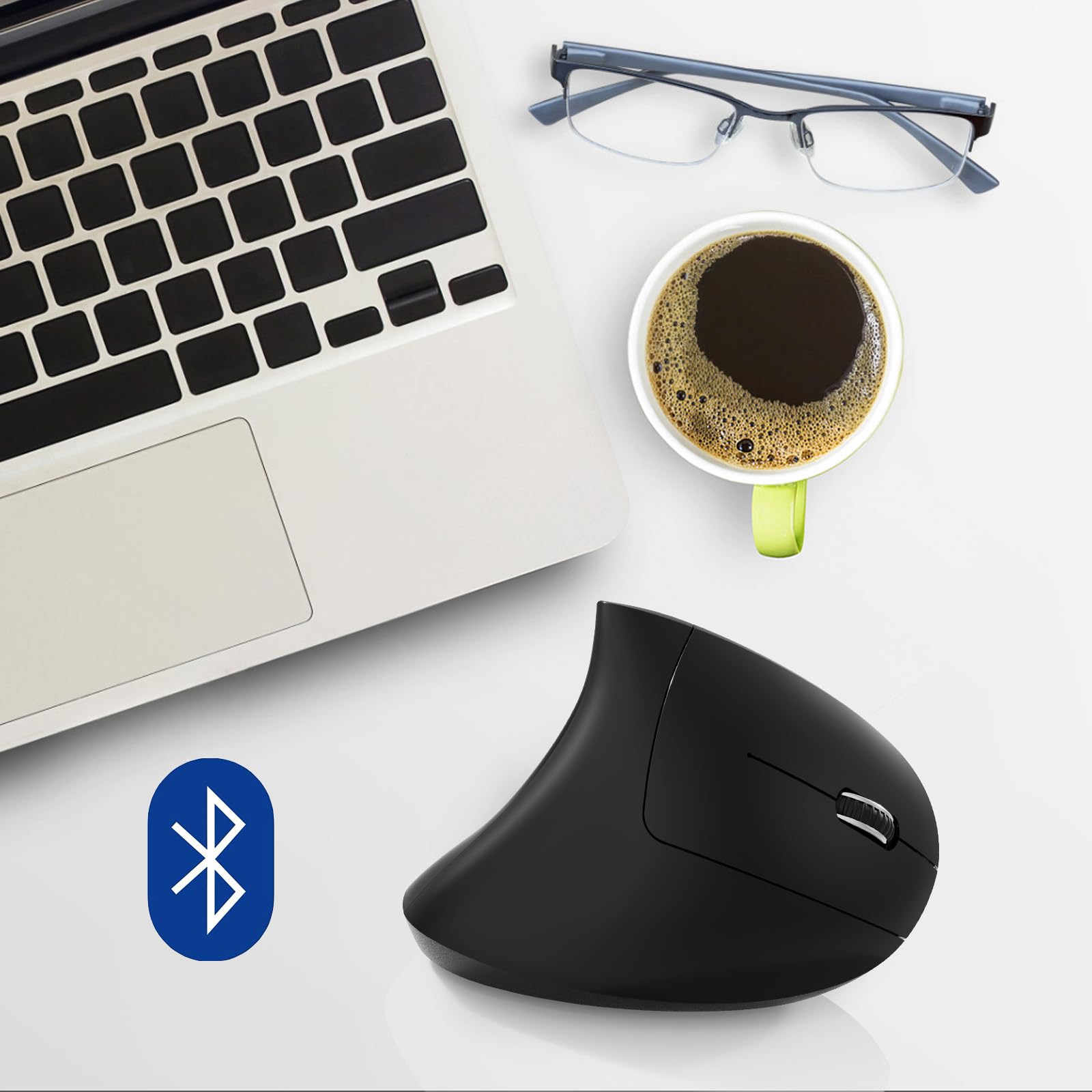 Totaiden Bluetooth Mouse,Type C And Usb 2.4G Wireless Vertical Mouse Rechargeable Ergonomic Mouse, 800/1200 /1600 Dpi, 5 Buttons