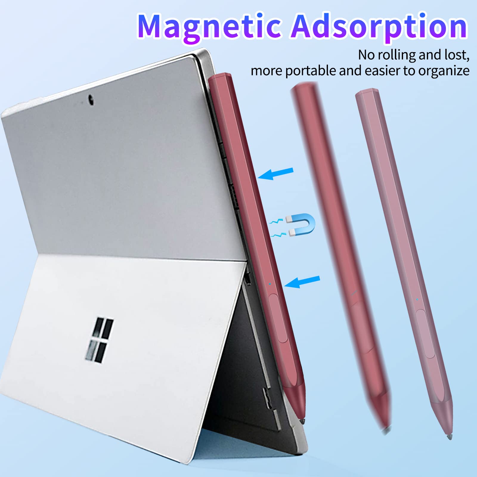 Sssgrgb Stylus For Microsoft Surface Pro9/8/7/6/5/4/3/X Surface Laptop/ Book/Studio Surface 3/Go/Go2/Go3, 4096 Pressure Sensitiv