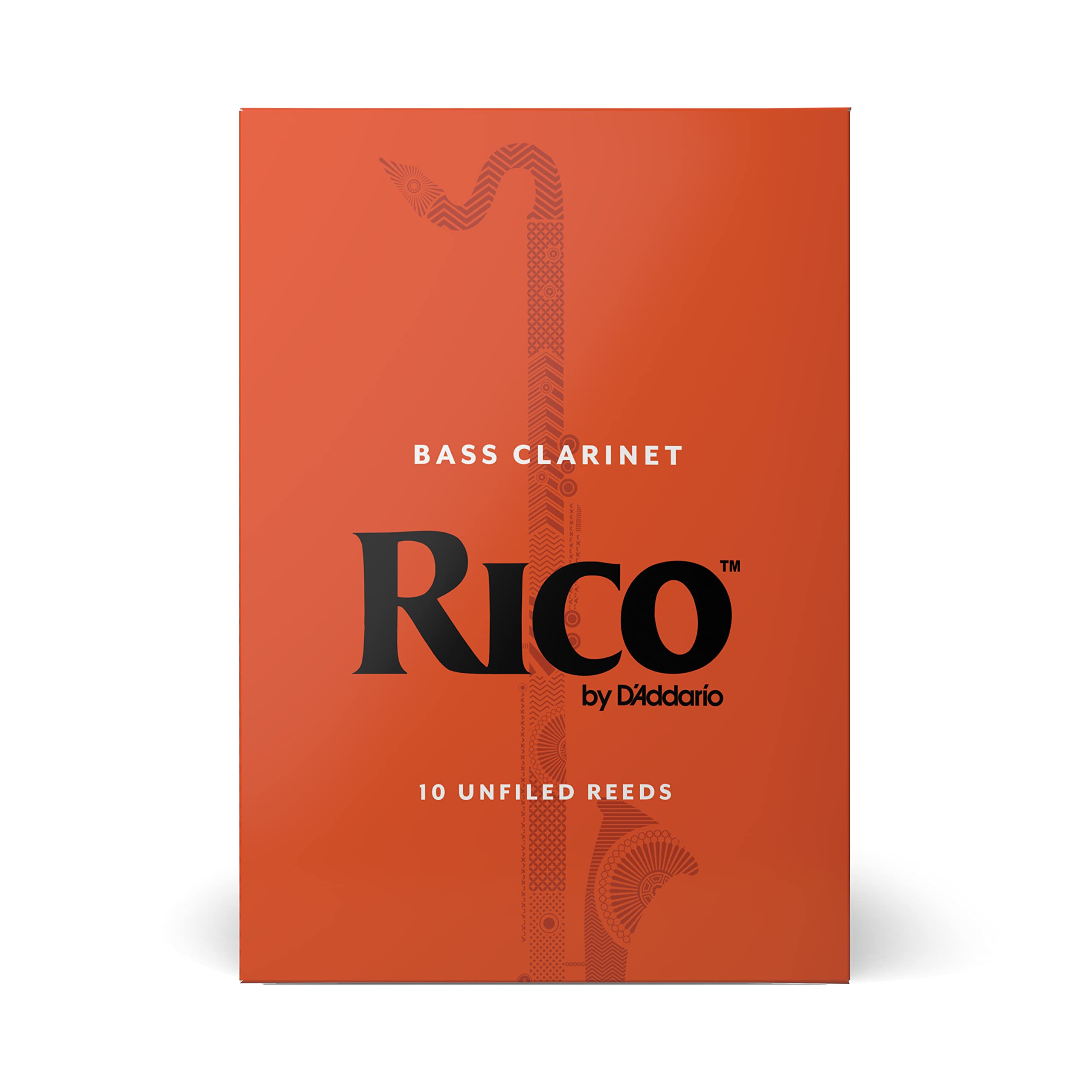 Daddario Woodwinds   Rico Bass Clarinet Reeds   Rea1020   Strength 2.0, 10 Pack