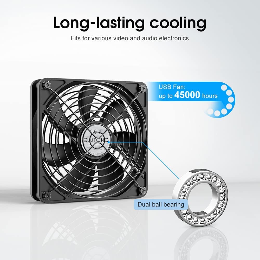 Eluteng 120Mm Fan With 3 Speed 5V Usb Powered 120Mm Case Fan 1500Prm Gaming Pc Fan Portable Cooling Fan Suitable For Tablet Tv R