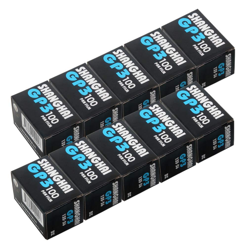 10 Rolls Shanghai Black & White Gp3 135 35Mm 36Exp Iso 100 B&W B/W Film Auto Dx