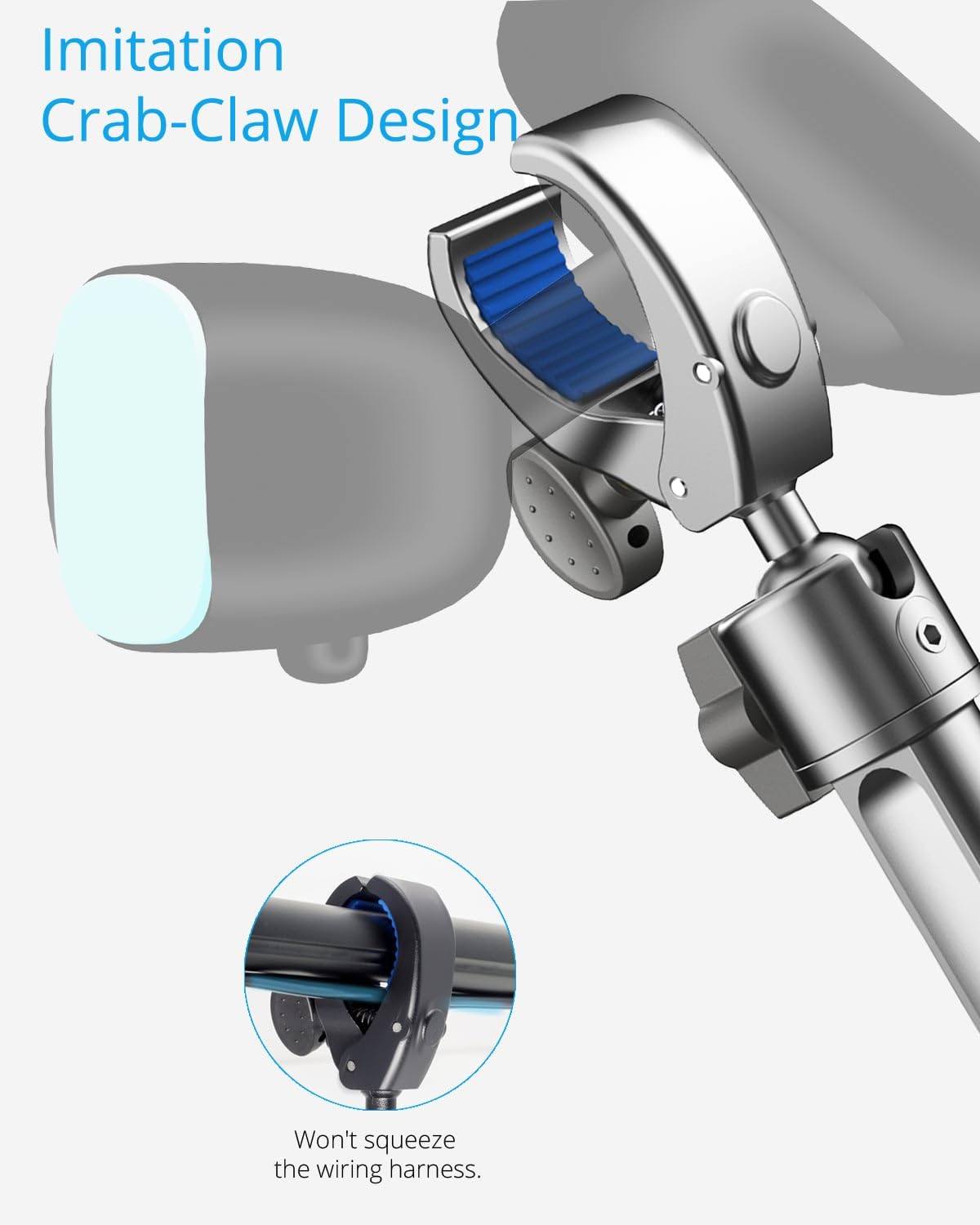 Upgrade Rear View Mirror Phone Holder Mount For Car, Aluminum Multi-Directional Metal Arms And 360-Degree Rotatable Retractable,