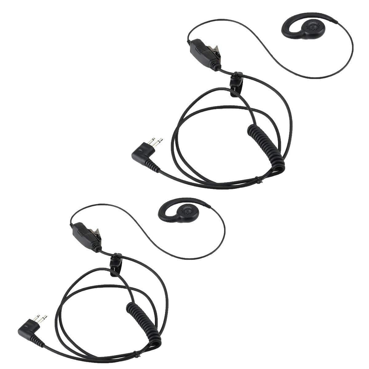 Hwayo Walkie Talkie Swivel Earpiece With Microphone And Ptt For Mot Two Way Radio   Mot Swivel Earpiece Compatible With Walkie Talkies Cls1410, Cls1100, Hkln4604A (2 Pack)